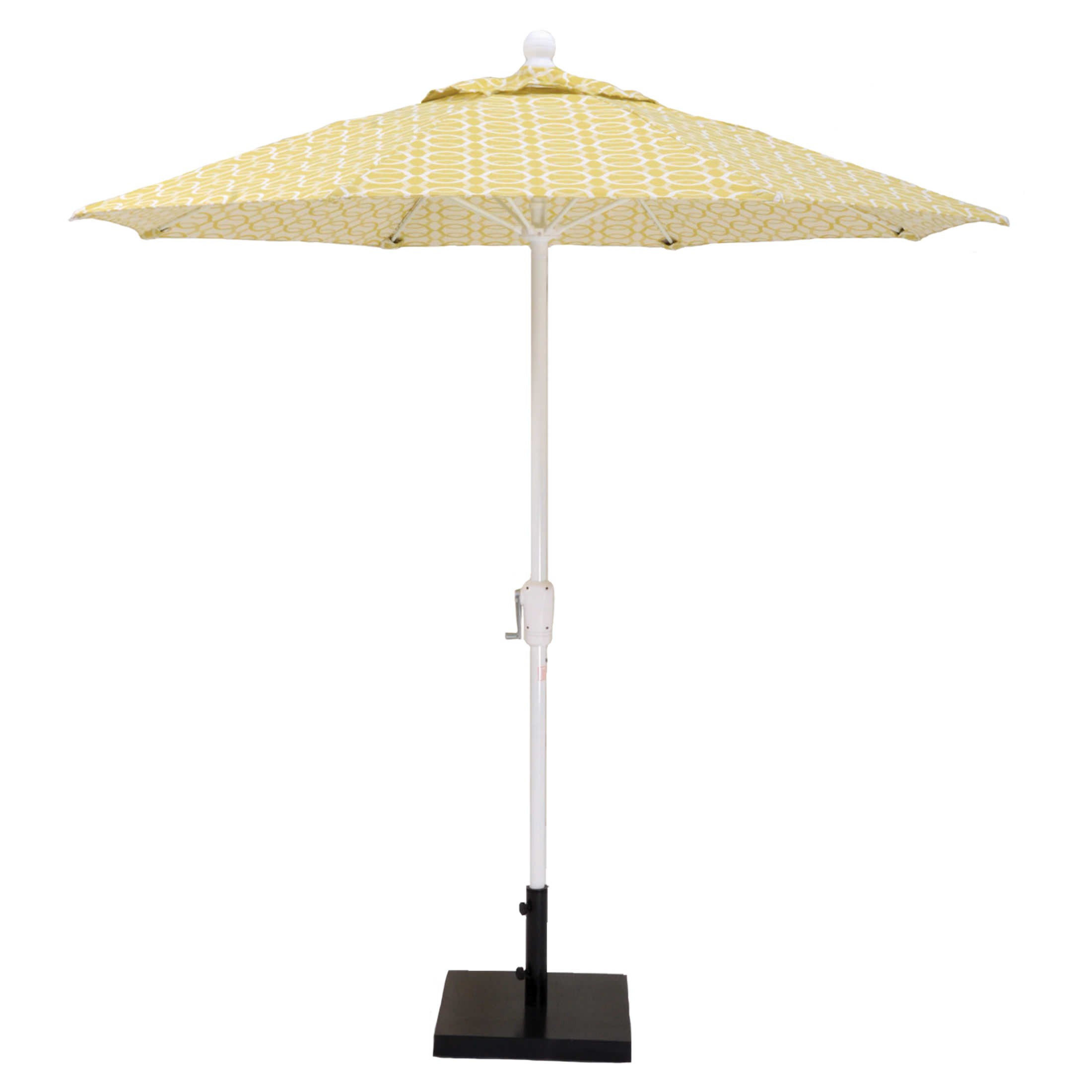 7 1/2 Ft Heavy Duty Aluminum Market Crank Umbrella with Fiberglass Ribs & No Tilt