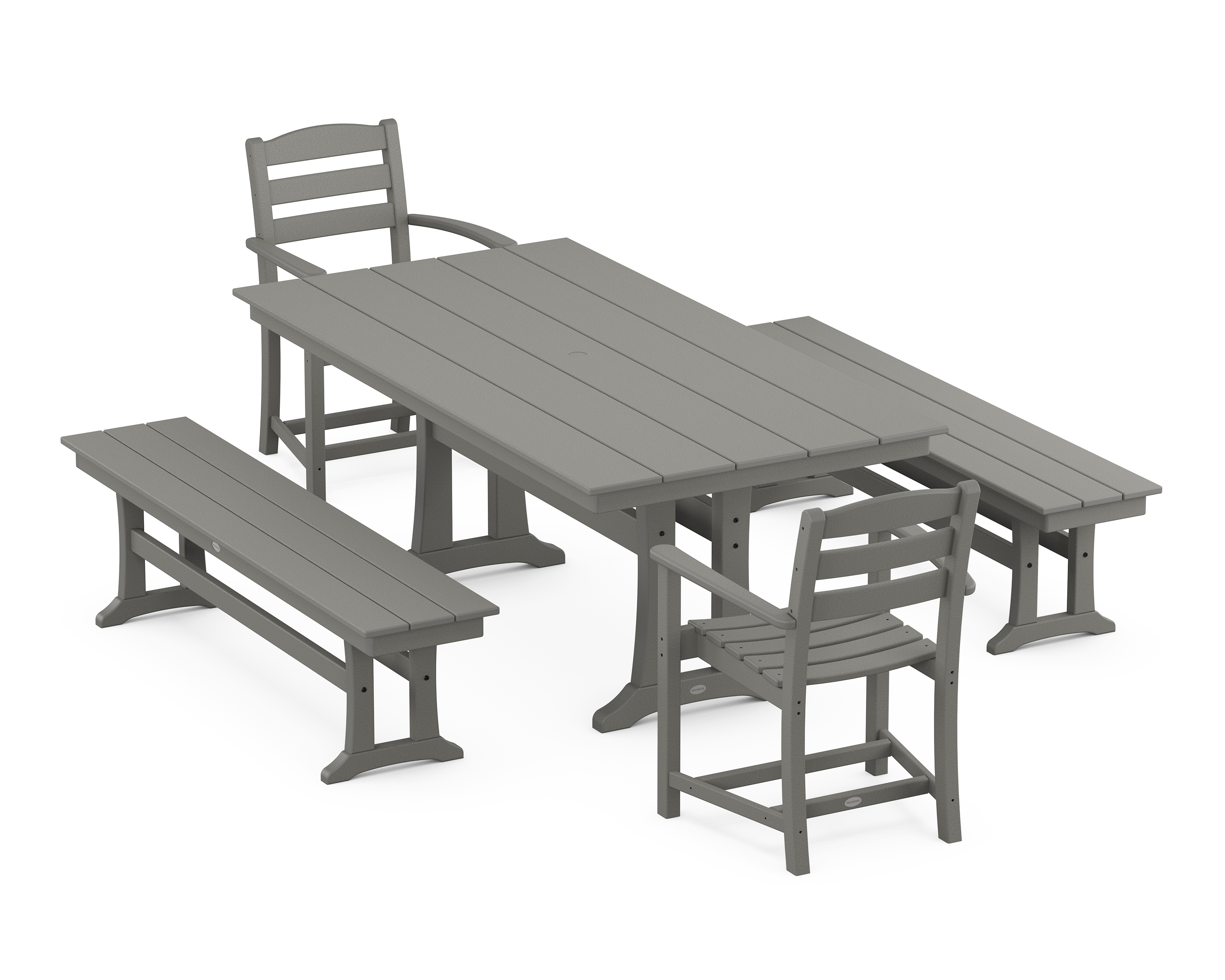 POLYWOOD La Casa Cafe 5-Piece Farmhouse Dining Set With Trestle Legs