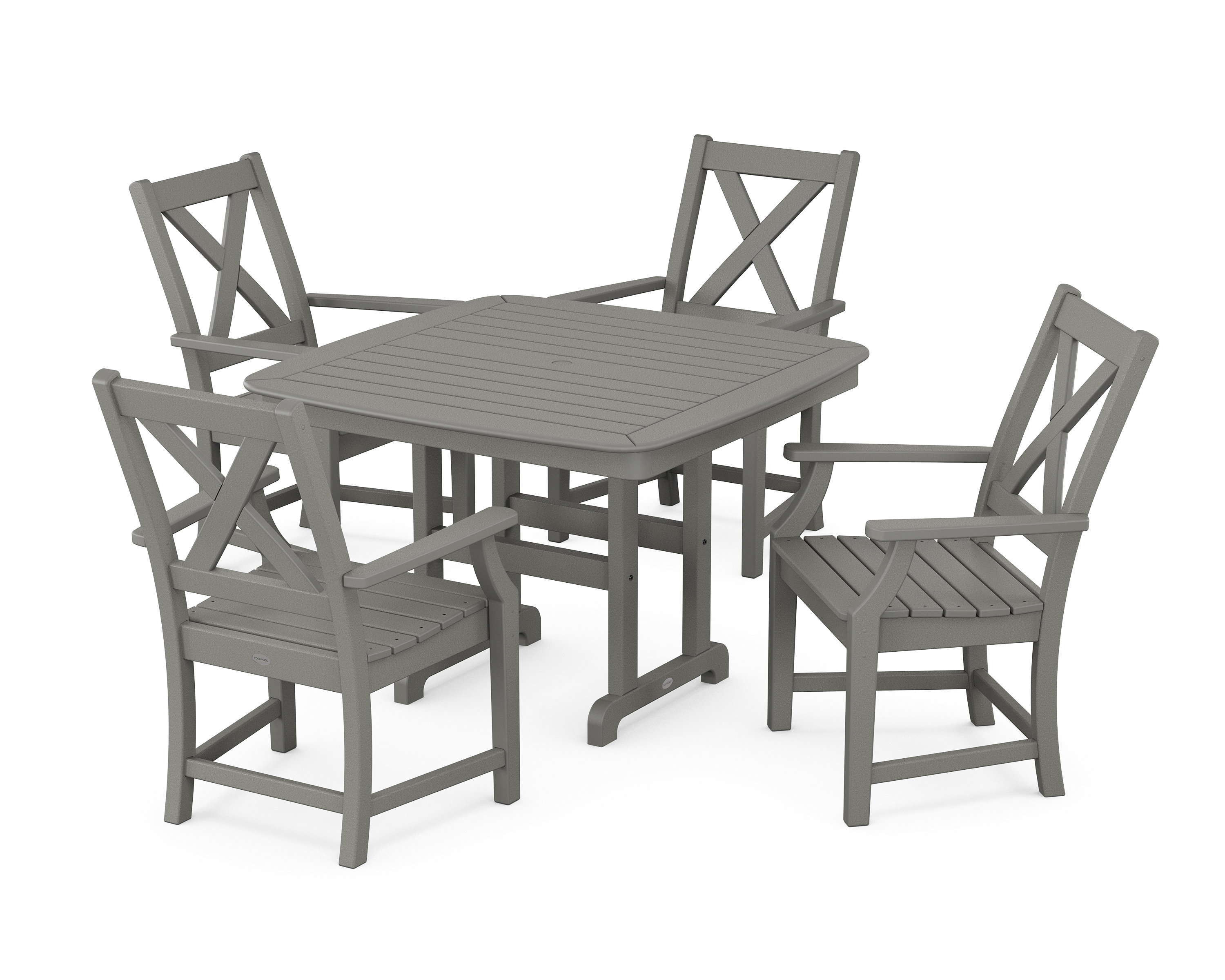 POLYWOOD Braxton 5-Piece Dining Set with Trestle Legs
