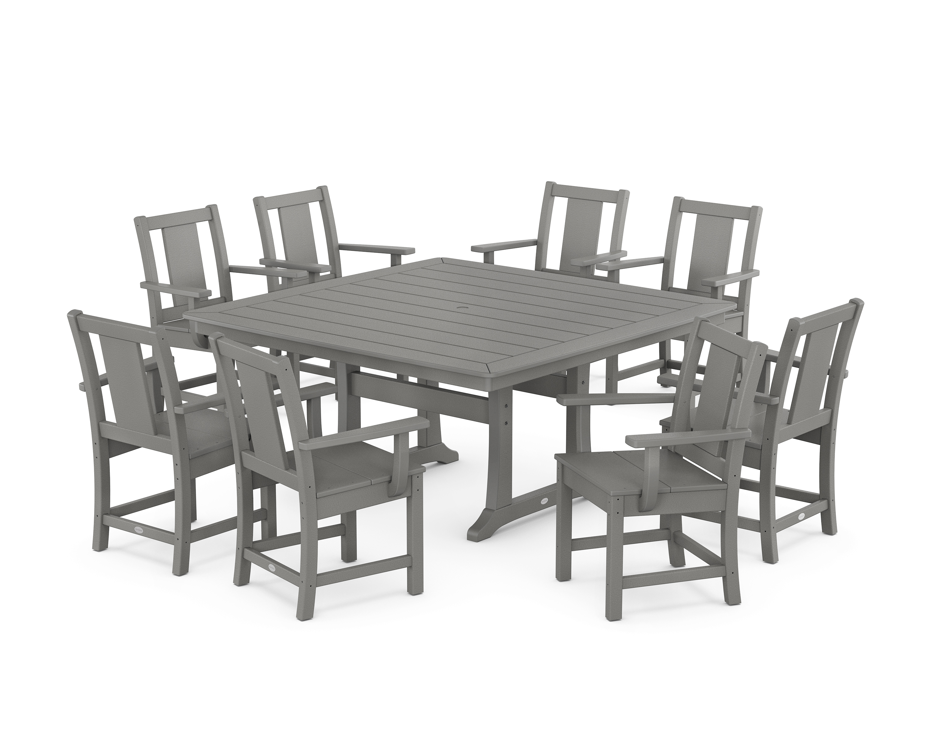 POLYWOOD Prairie 9-Piece Square Dining Set with Trestle Legs
