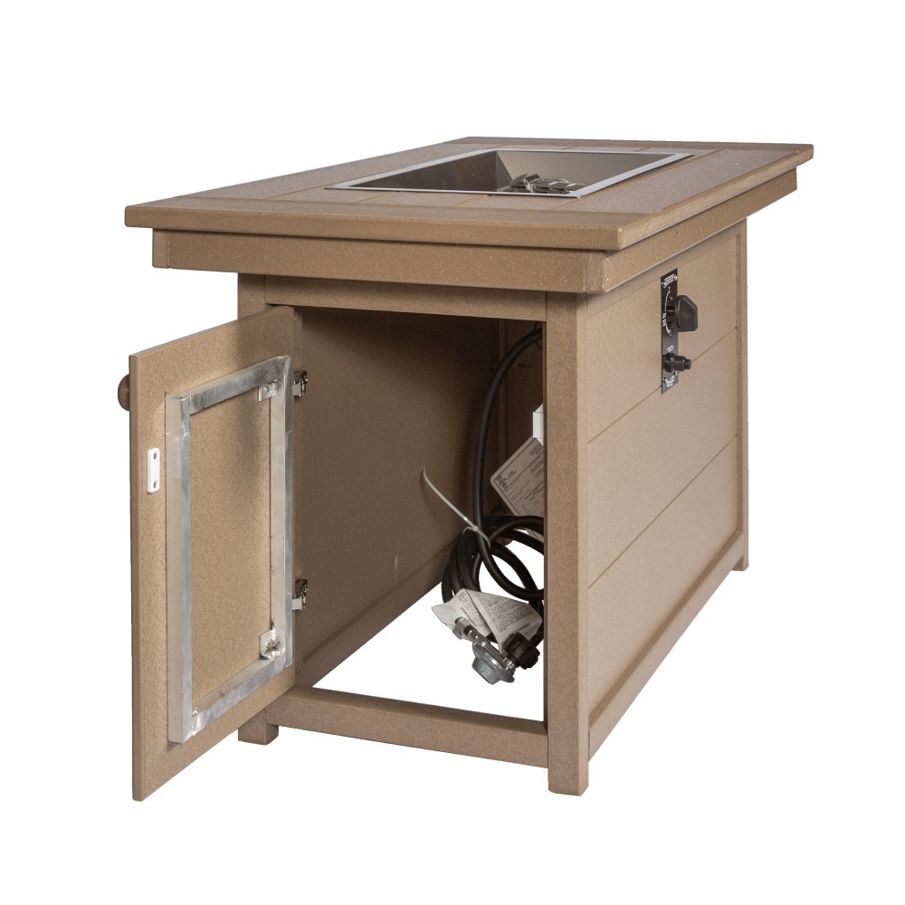 Amish Poly 24 in x 46 in Rectangular Fire Pit