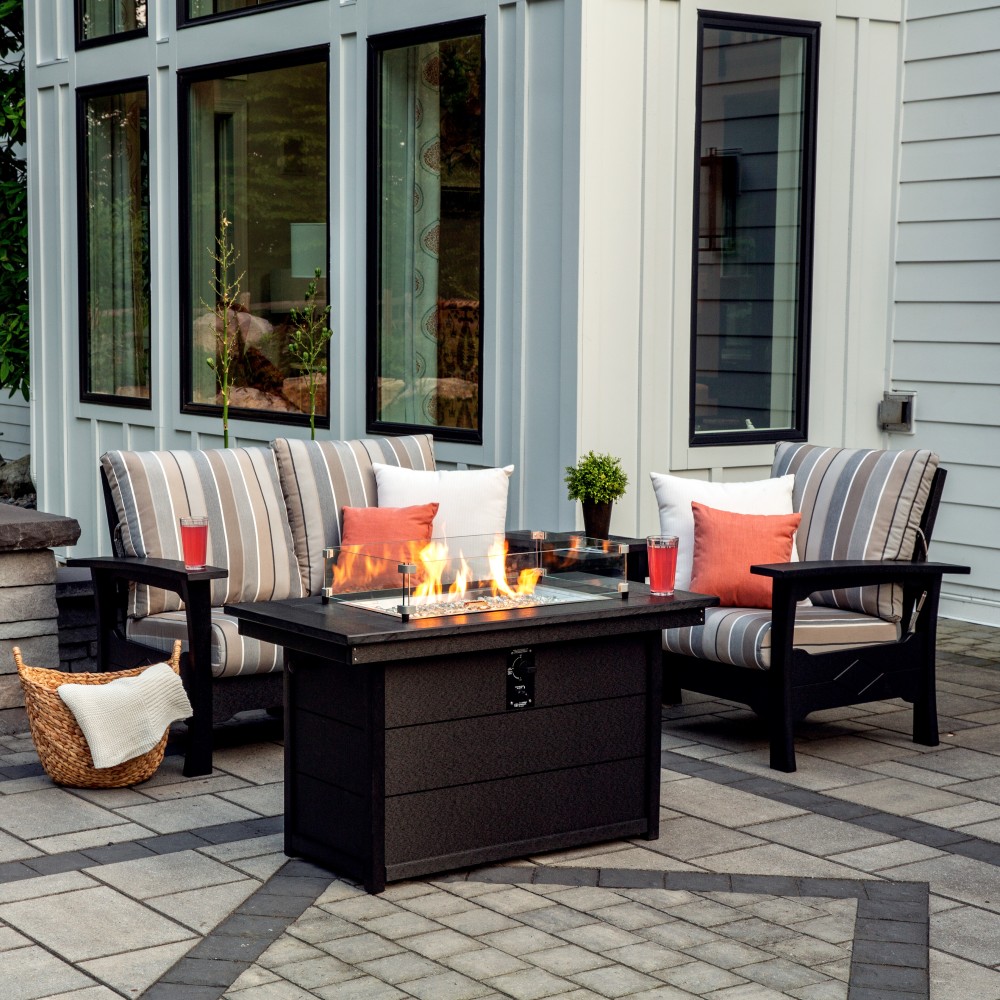 Amish Poly 24 in x 46 in Rectangular Fire Pit