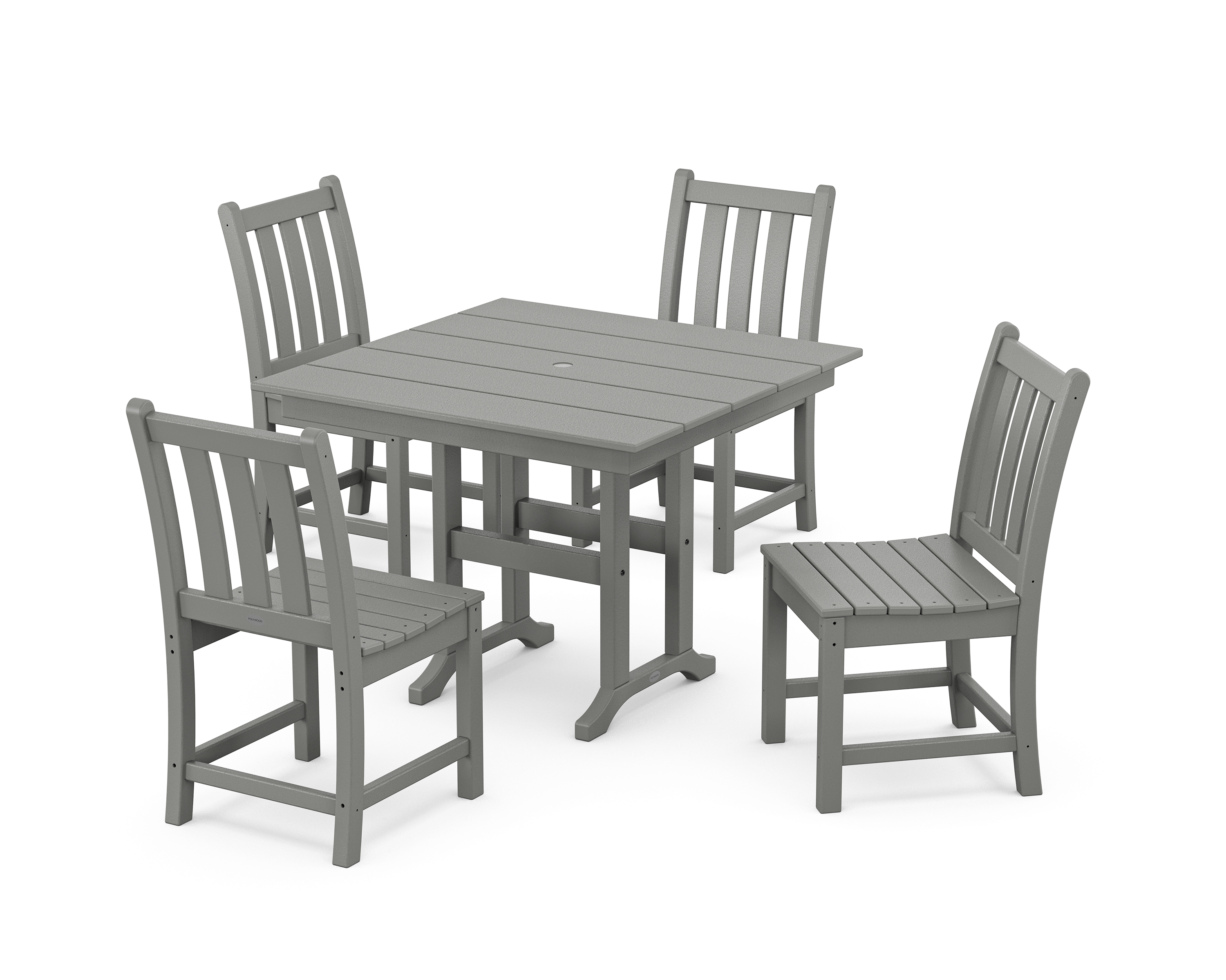 POLYWOOD Traditional Garden Side Chair 5-Piece Farmhouse Dining Set