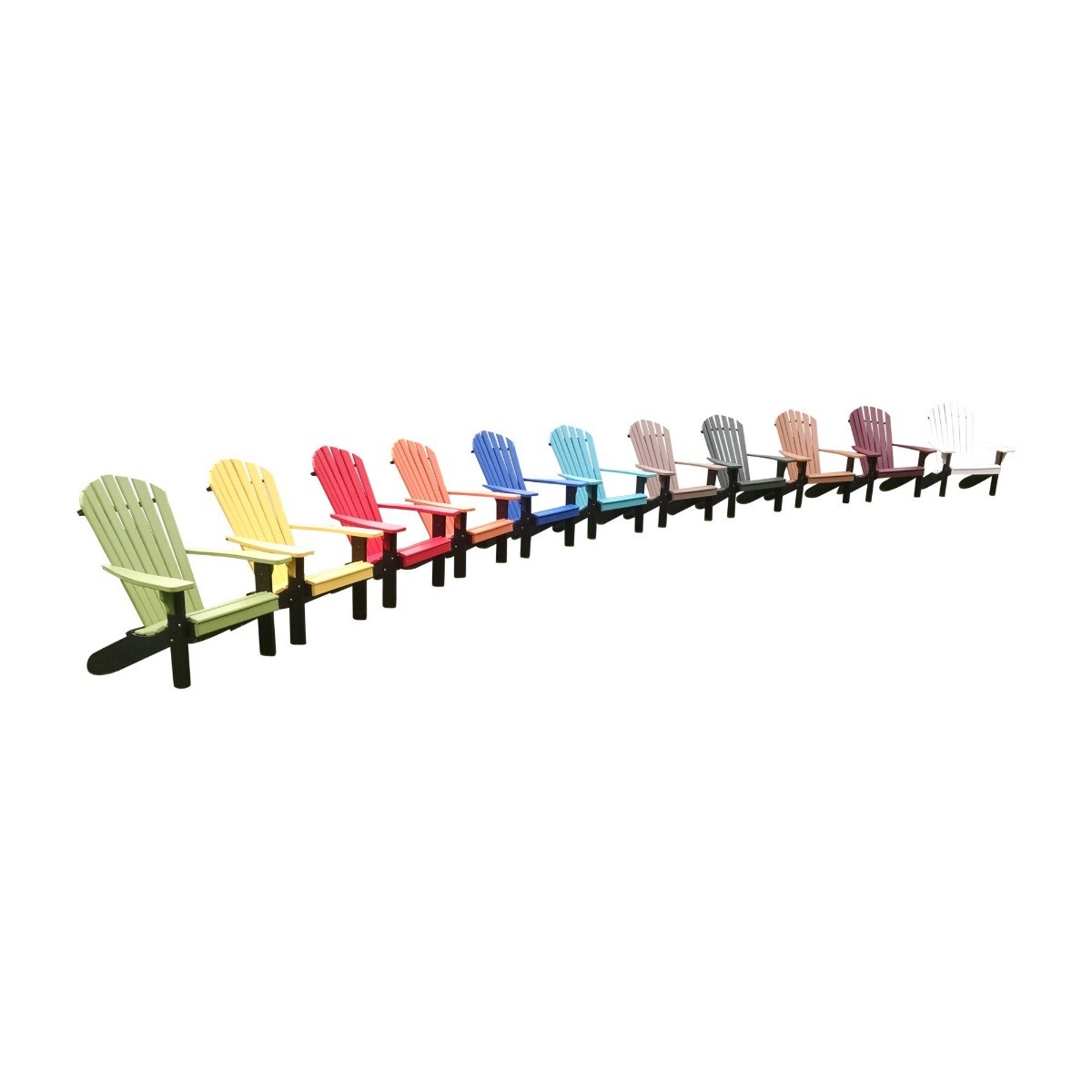 A&L Furniture Poly Fanback Adirondack Chair w/Black Frame