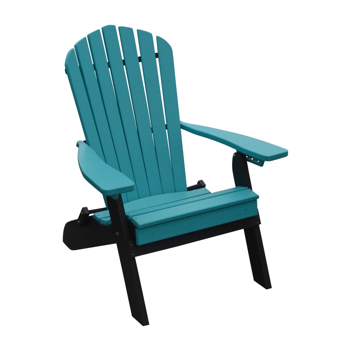 A&L Furniture Poly Folding/Reclining Adirondack Chair with Pullout Ottoman