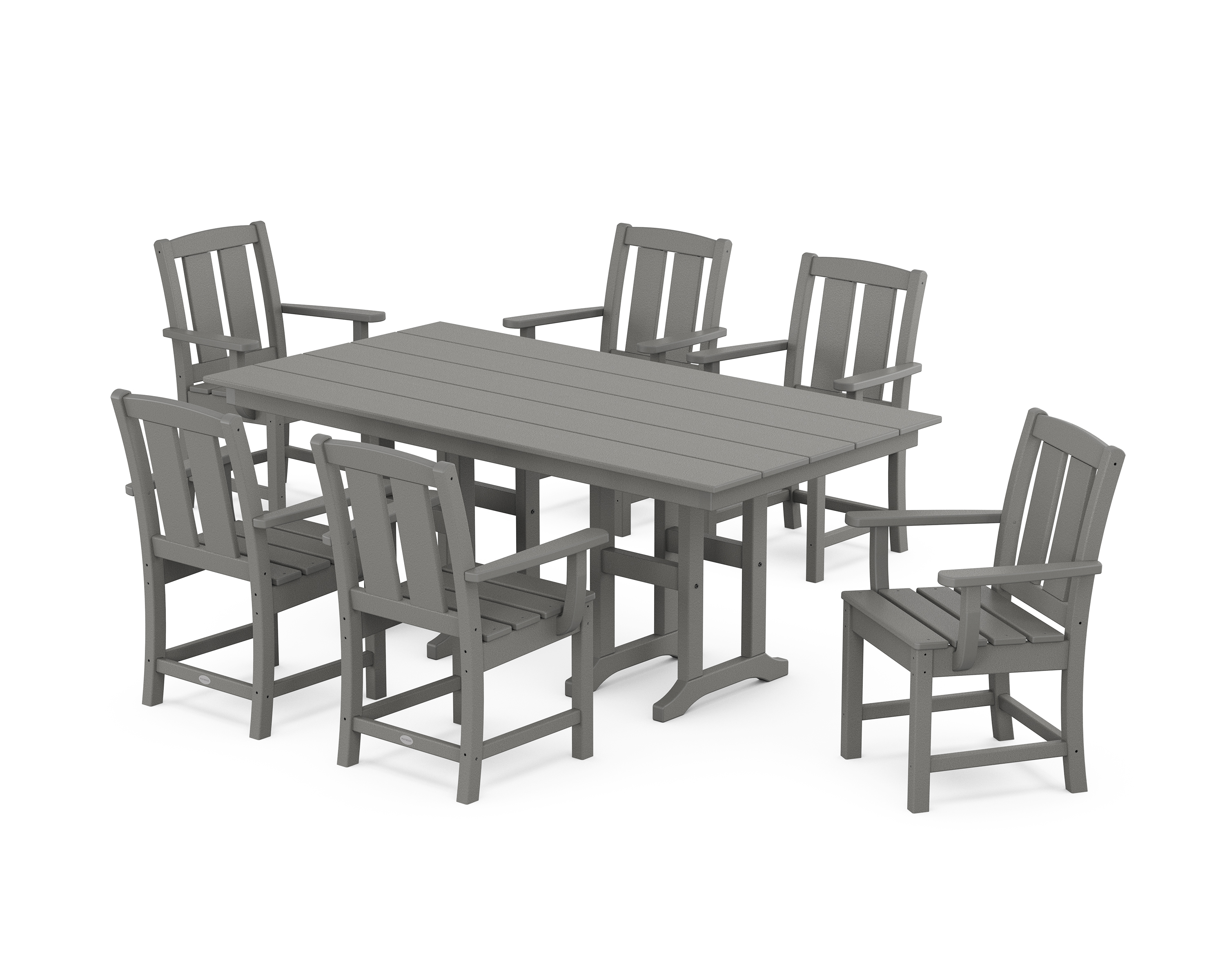POLYWOOD Mission Arm Chair 7-Piece Farmhouse Dining Set