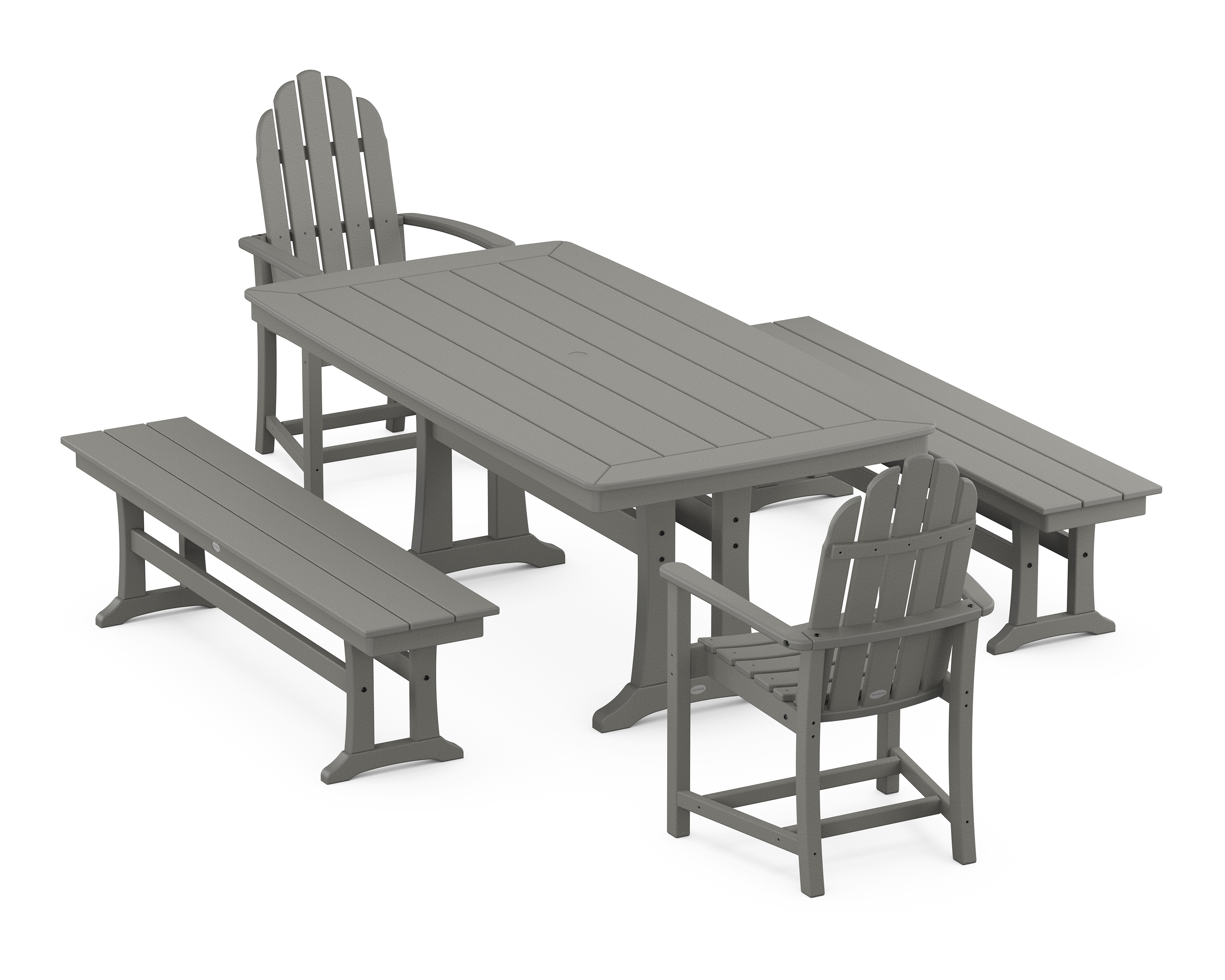 POLYWOOD Classic Adirondack 5-Piece Dining Set with Trestle Legs