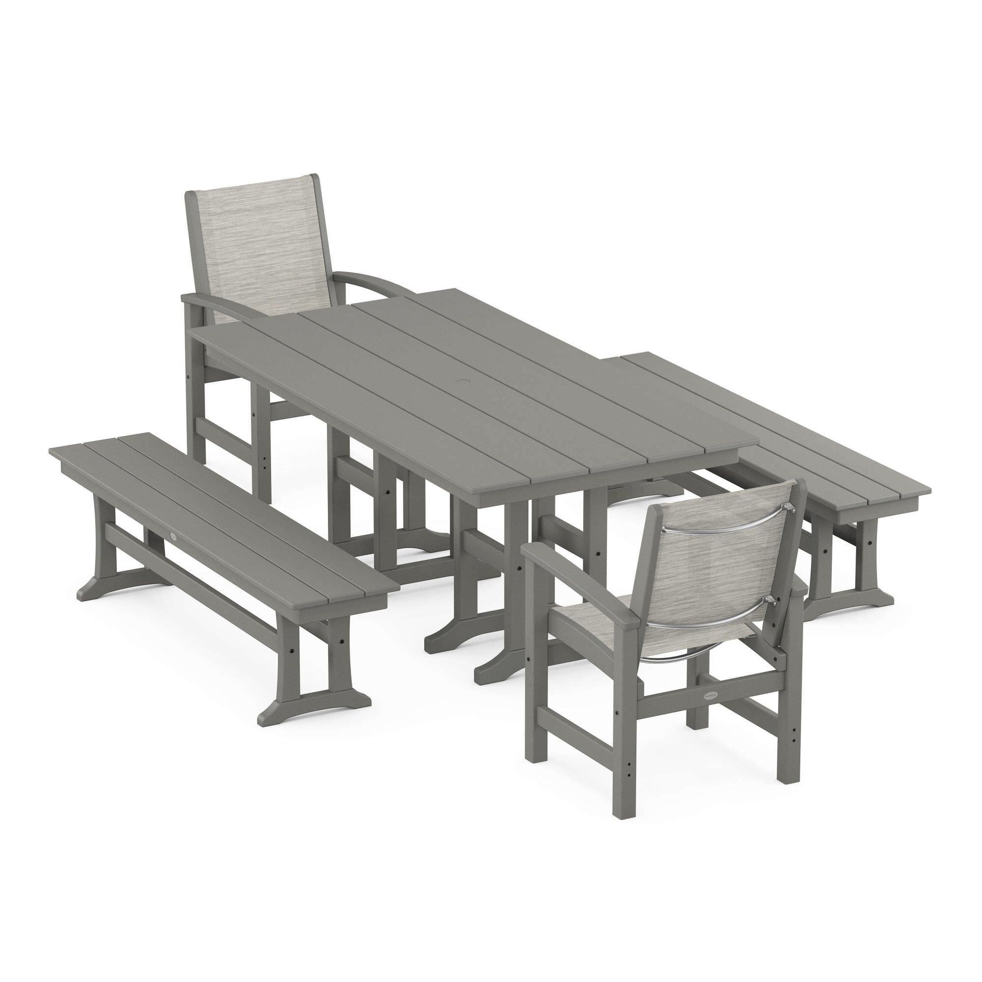 POLYWOOD Coastal 5-Piece Farmhouse Dining Set