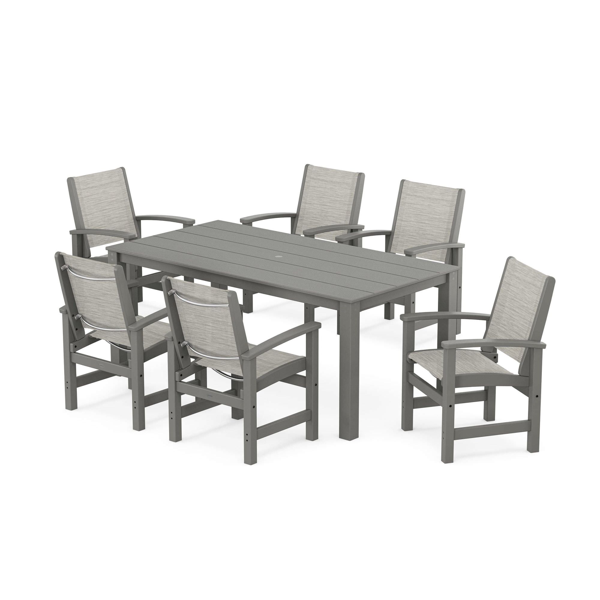 POLYWOOD Coastal 7-Piece Parsons Dining Set