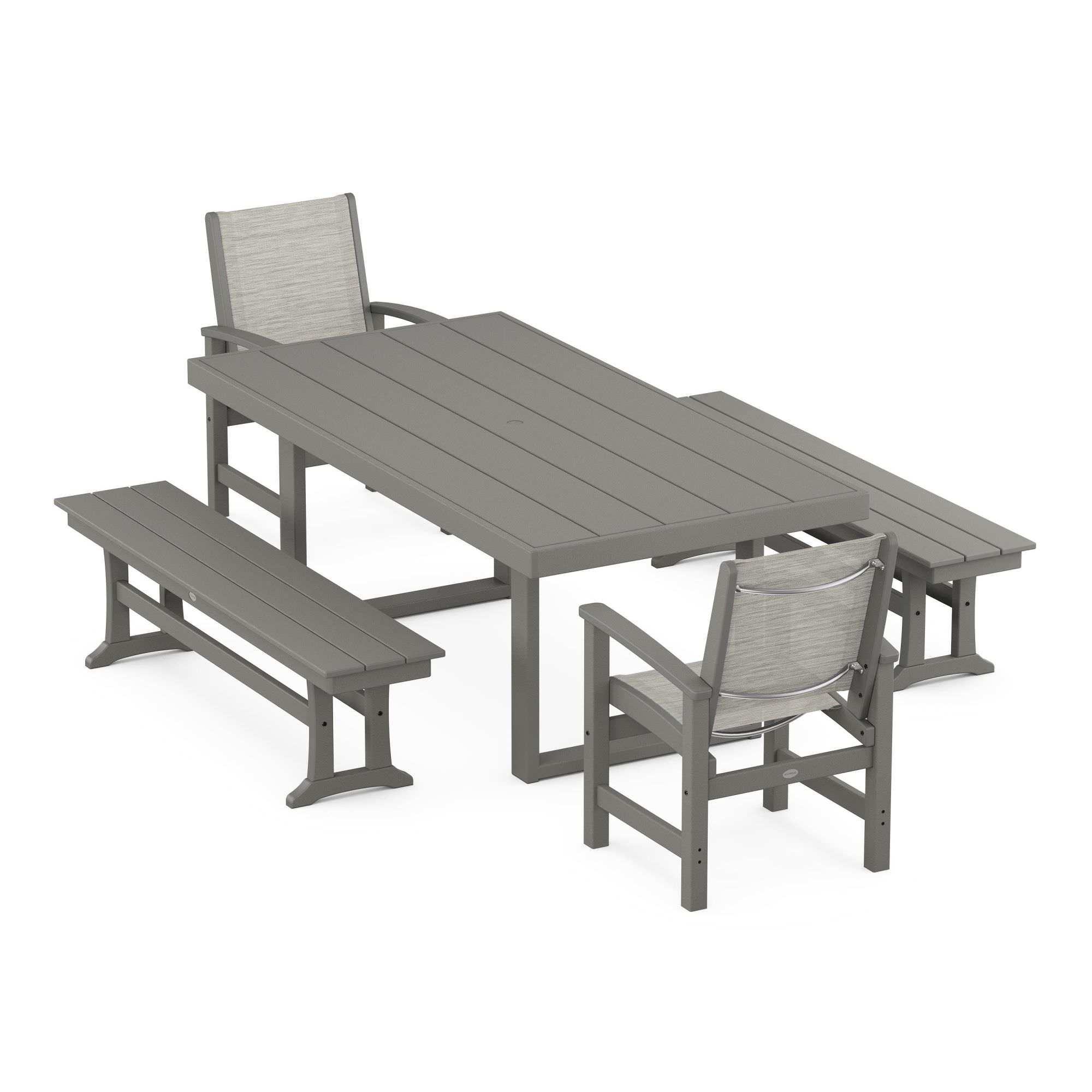 POLYWOOD Coastal 5-Piece Dining Set with Trestle Legs