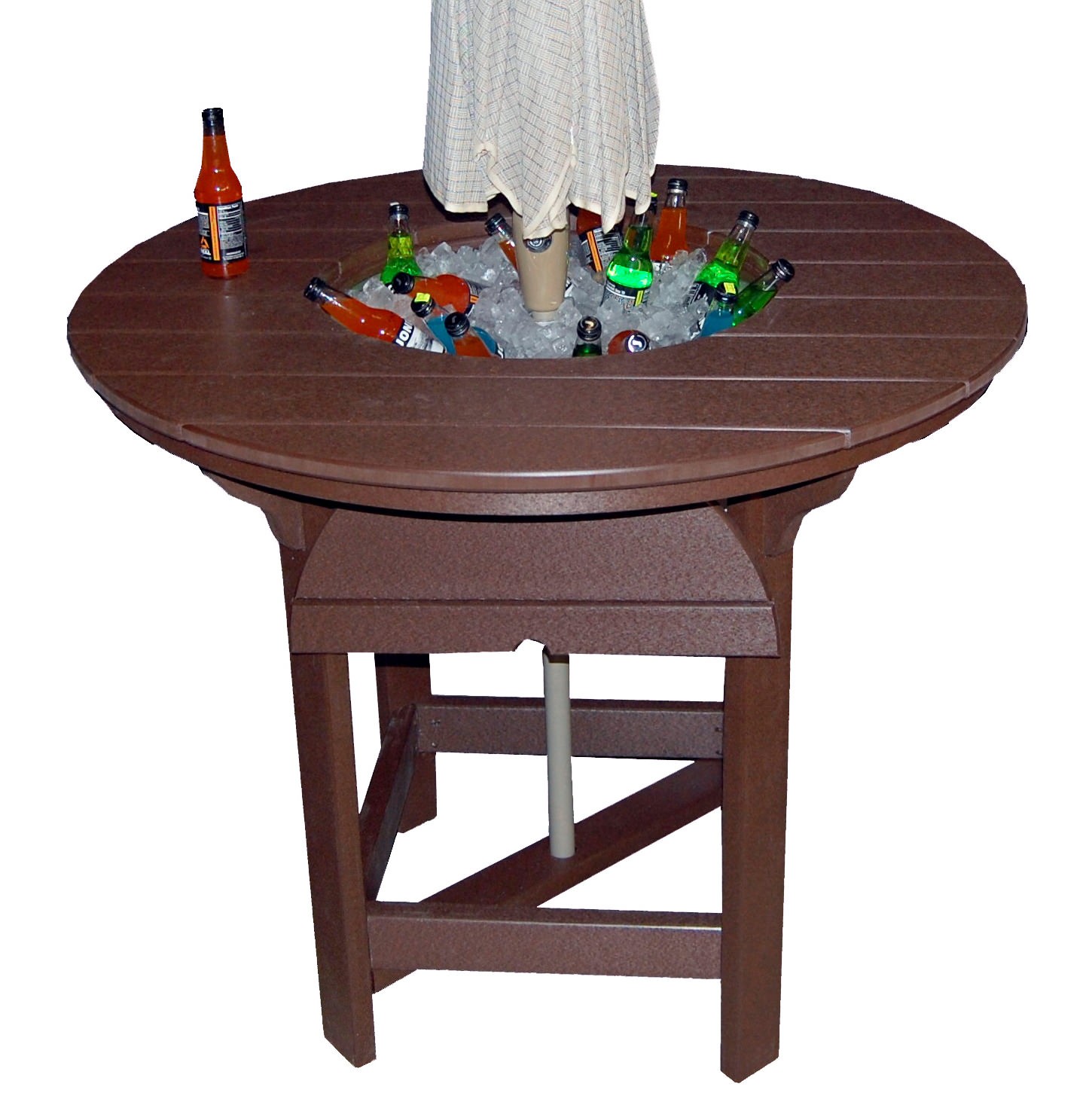 Amish Poly 48in Round Dining Table w/Bowl