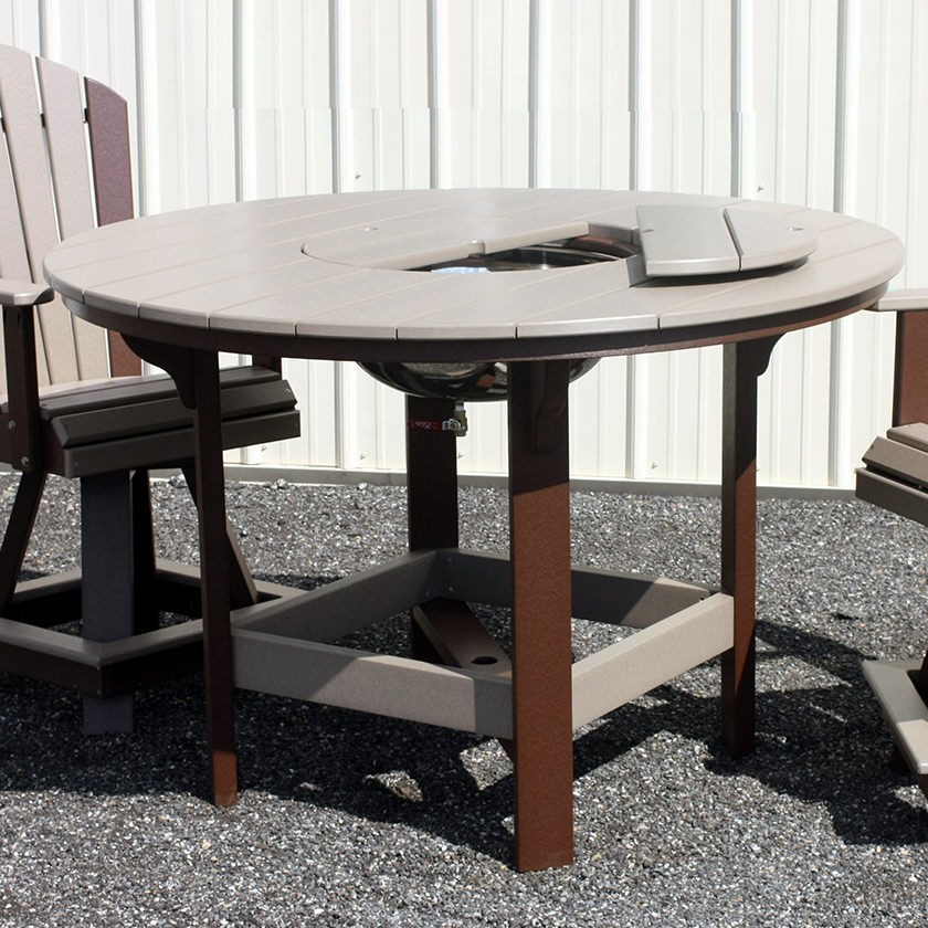 Amish Poly 54in Round Dining Table w/Bowl