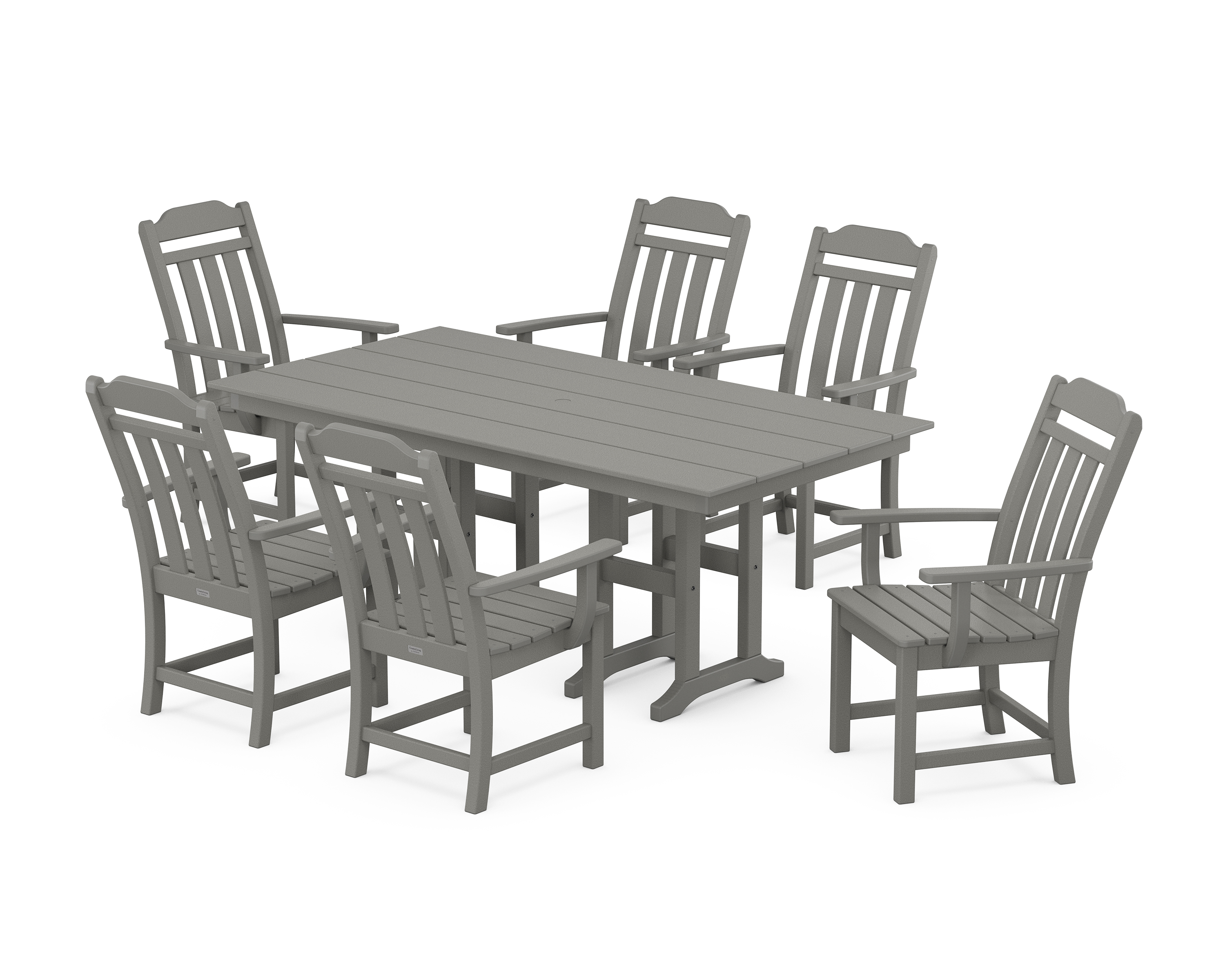 POLYWOOD Cottage Arm Chair 7-Piece Farmhouse Dining Set