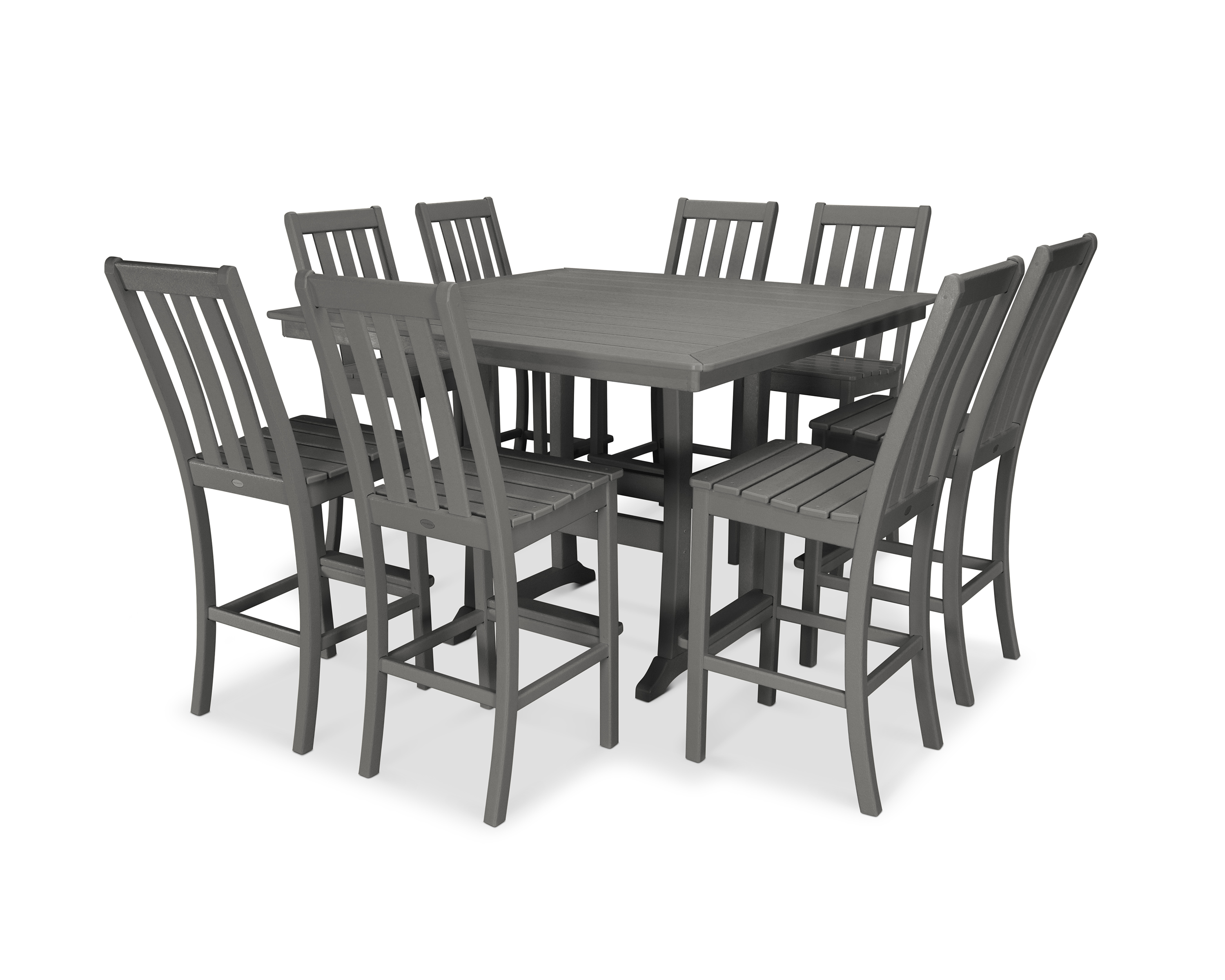 POLYWOOD Vineyard 9-Piece Nautical Trestle Bar Set