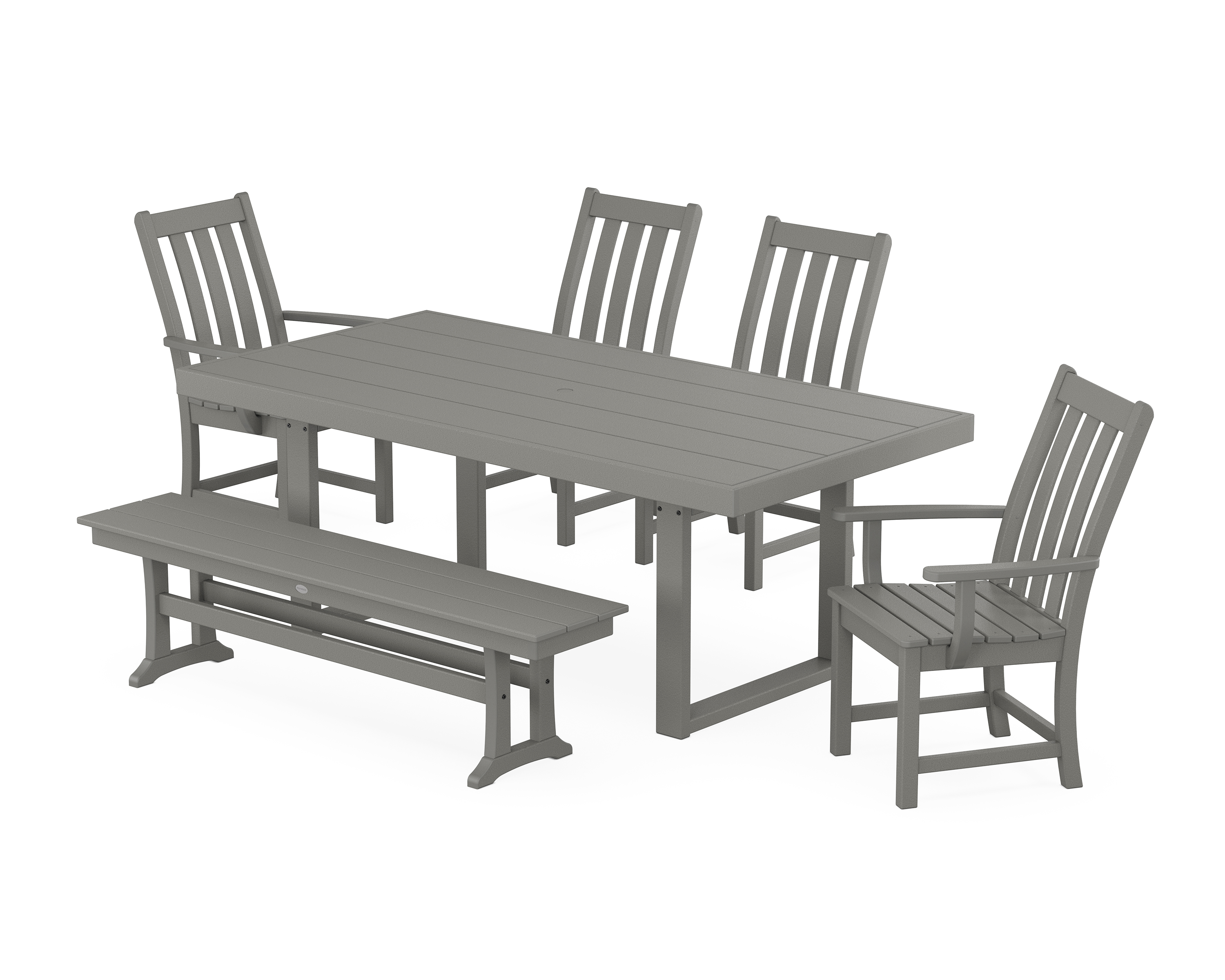 POLYWOOD Vineyard 6-Piece Dining Set with Bench