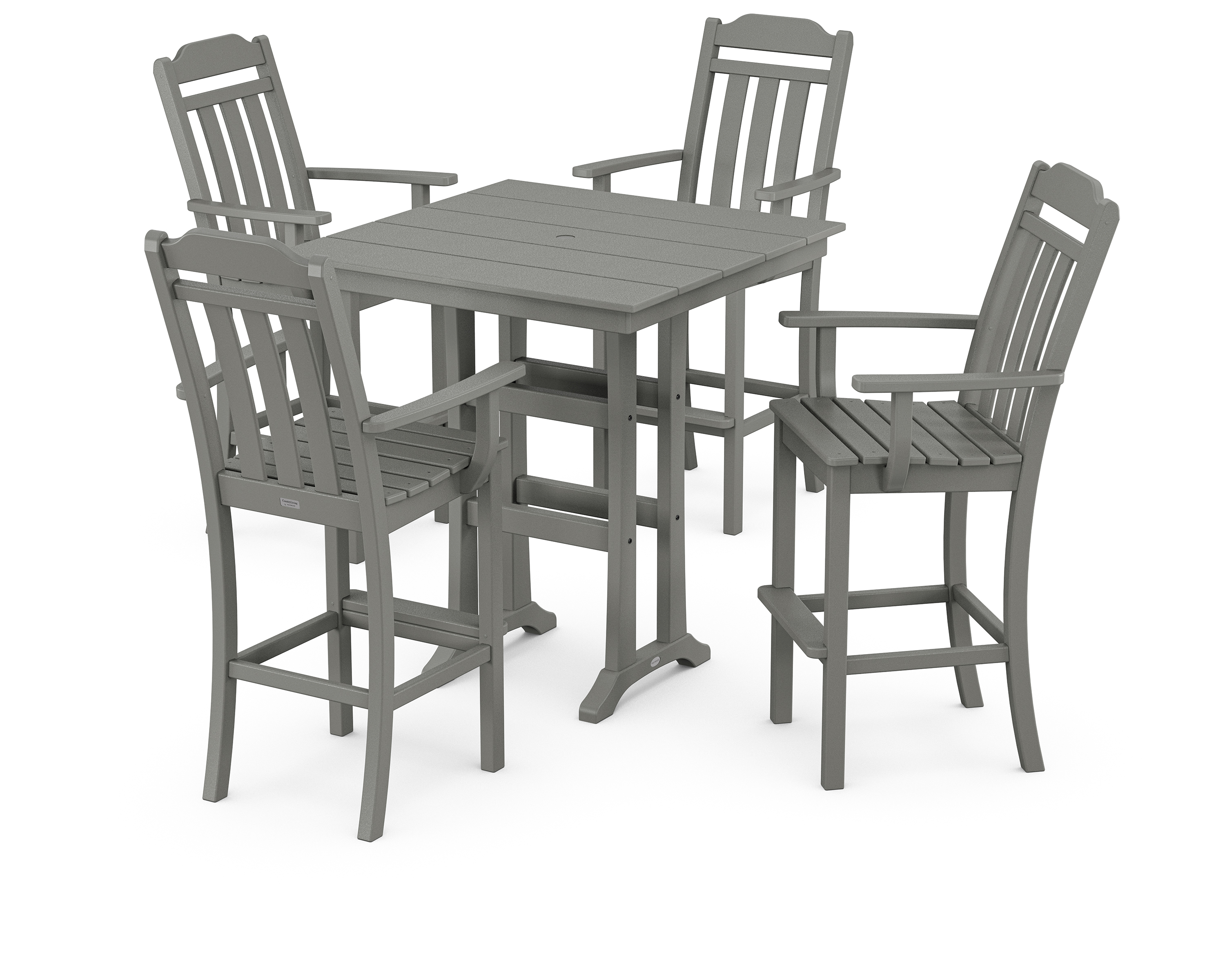 POLYWOOD Cottage 5-Piece Farmhouse Bar Set with Trestle Legs