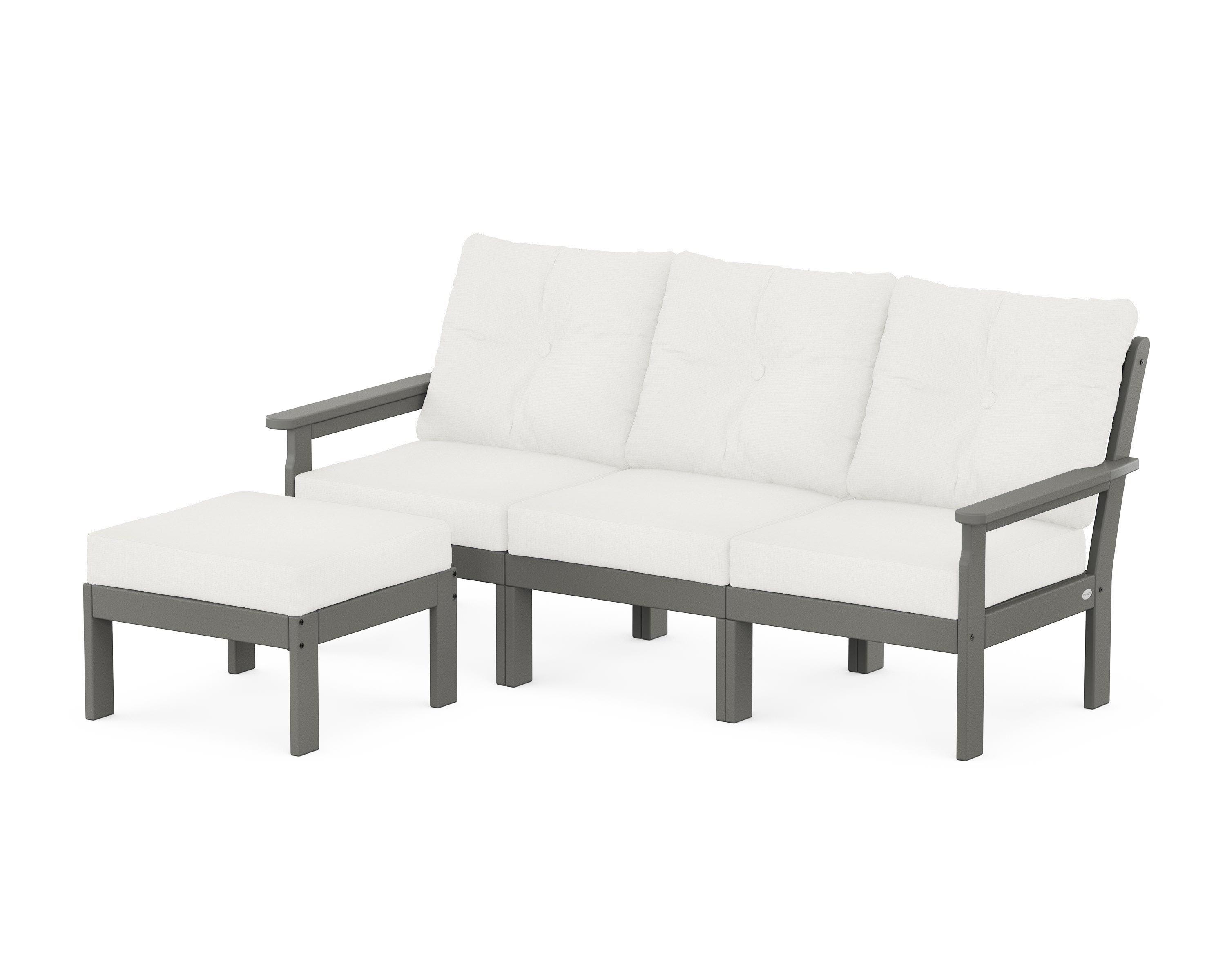 POLYWOOD Vineyard 4-Piece Sectional with Ottoman