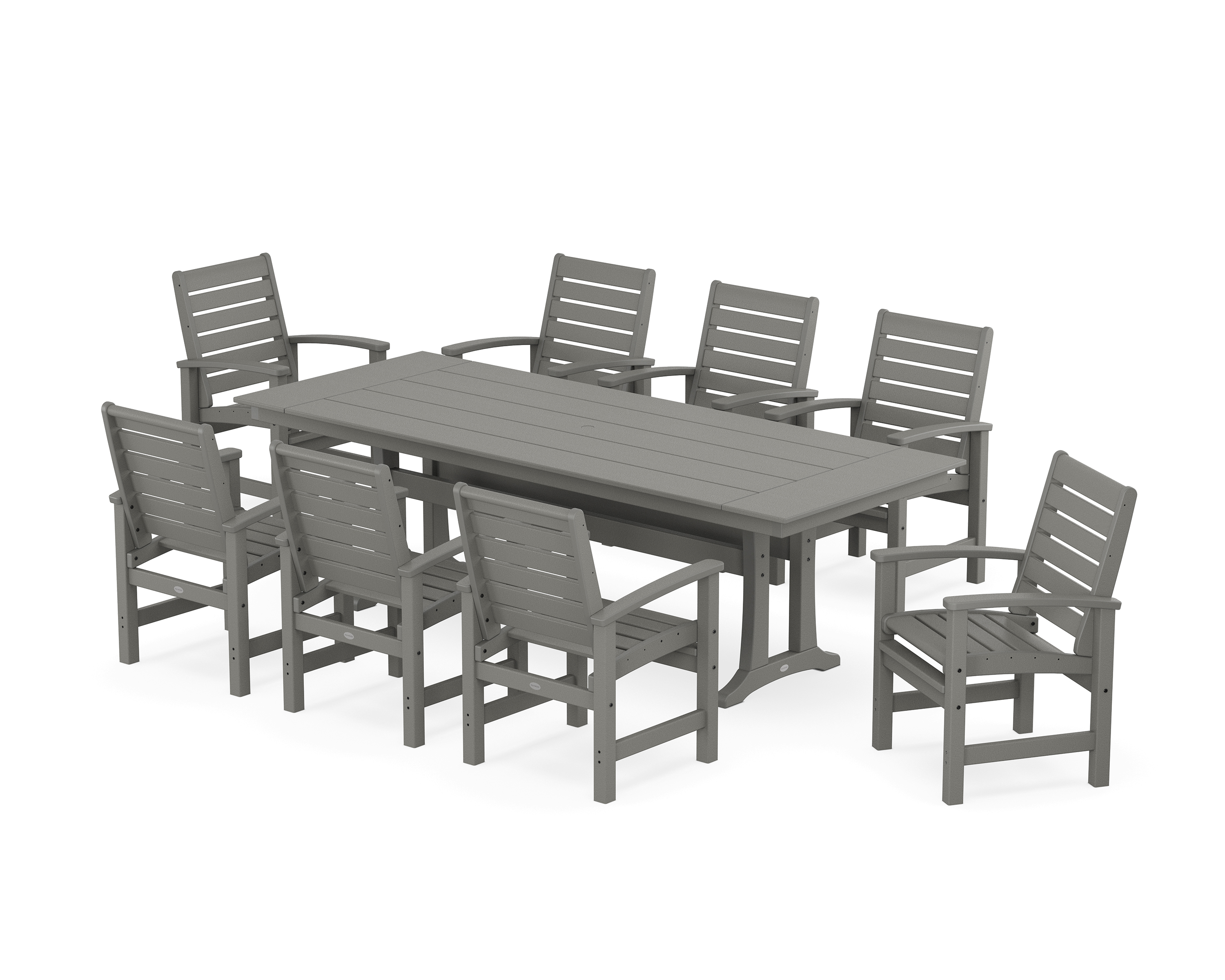 POLYWOOD Signature 9-Piece Farmhouse Dining Set with Trestle Legs