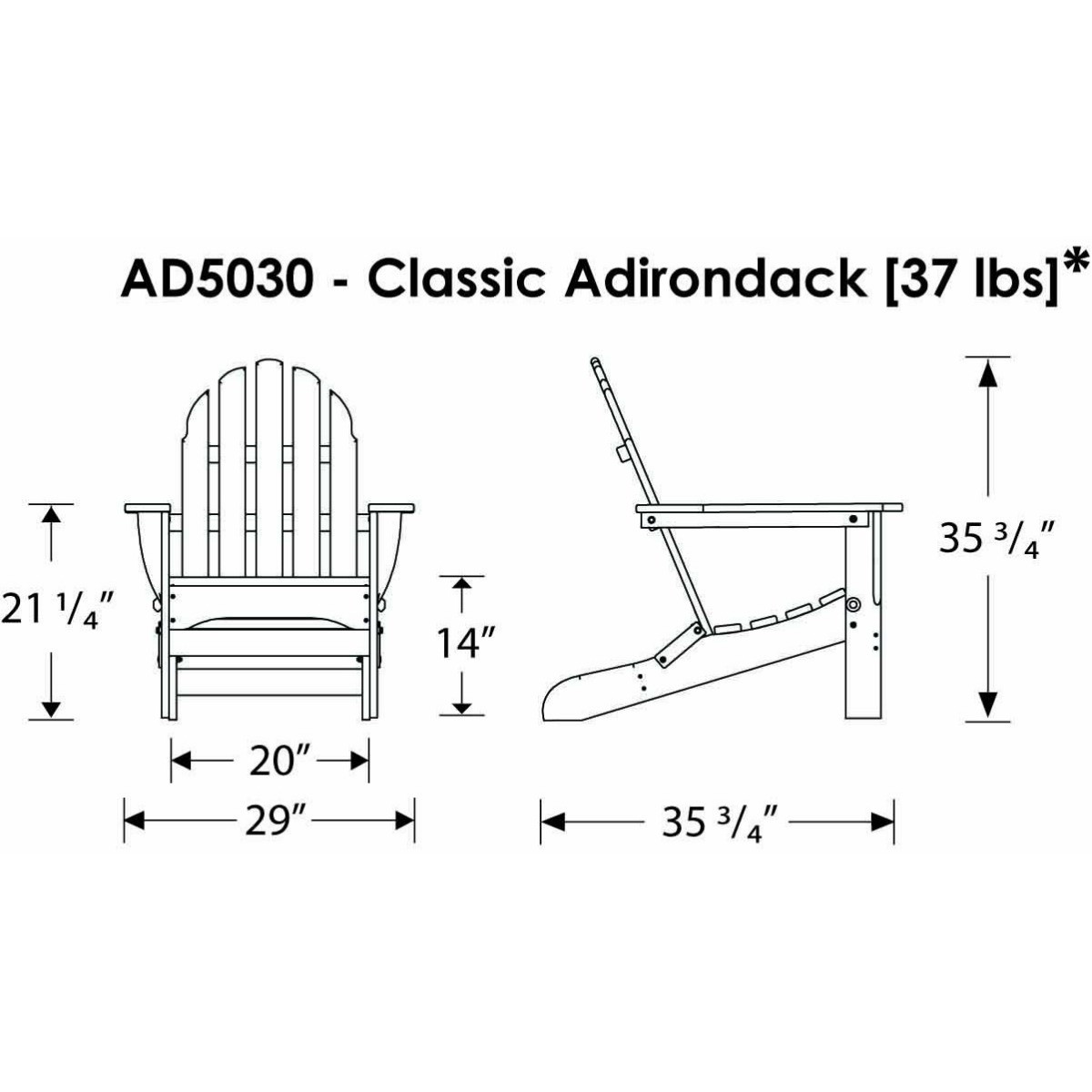 POLYWOOD® Classic Adirondack 2-Piece Set
