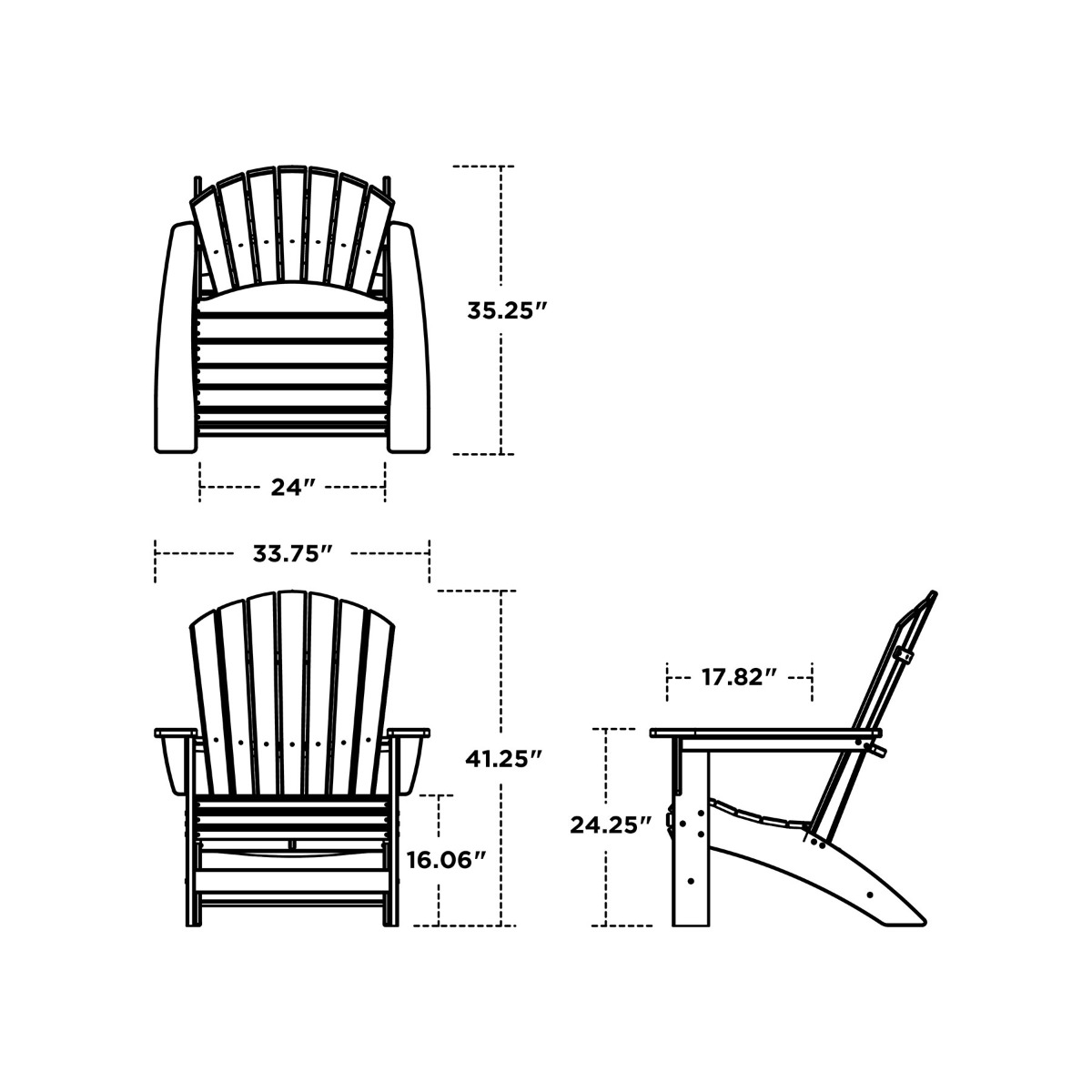 POLYWOOD Nautical Grand Adirondack Chair