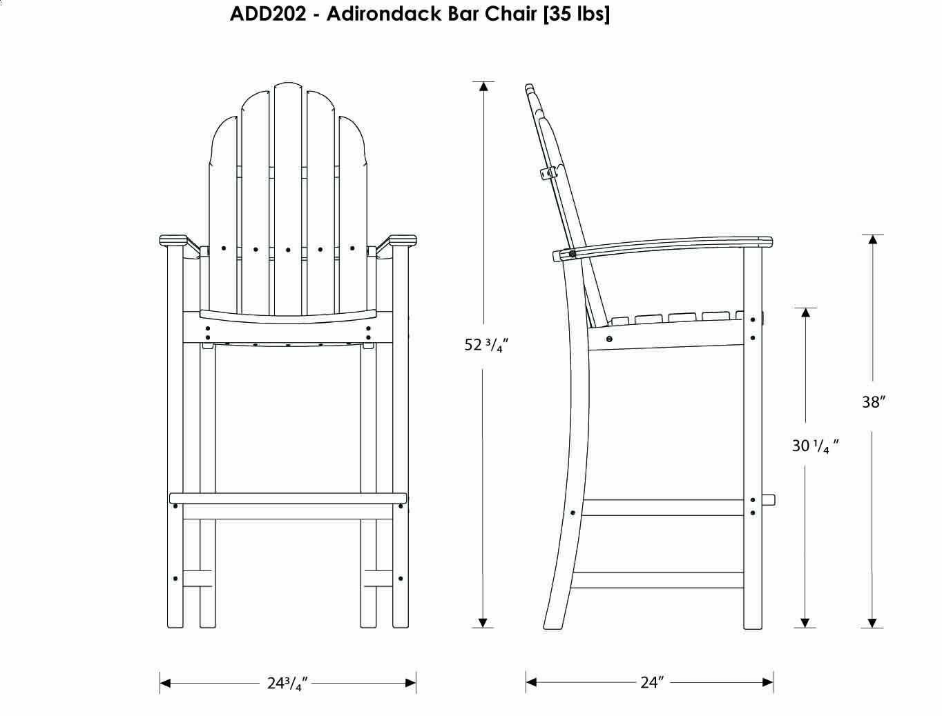 POLYWOOD® Classic Adirondack Bar Set