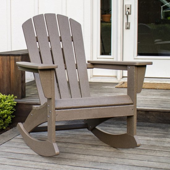 Marshield Rocking Chair Upgrade Your Outdoor Space with POLYWOOD® Nautical Adirondack Rocking Chair