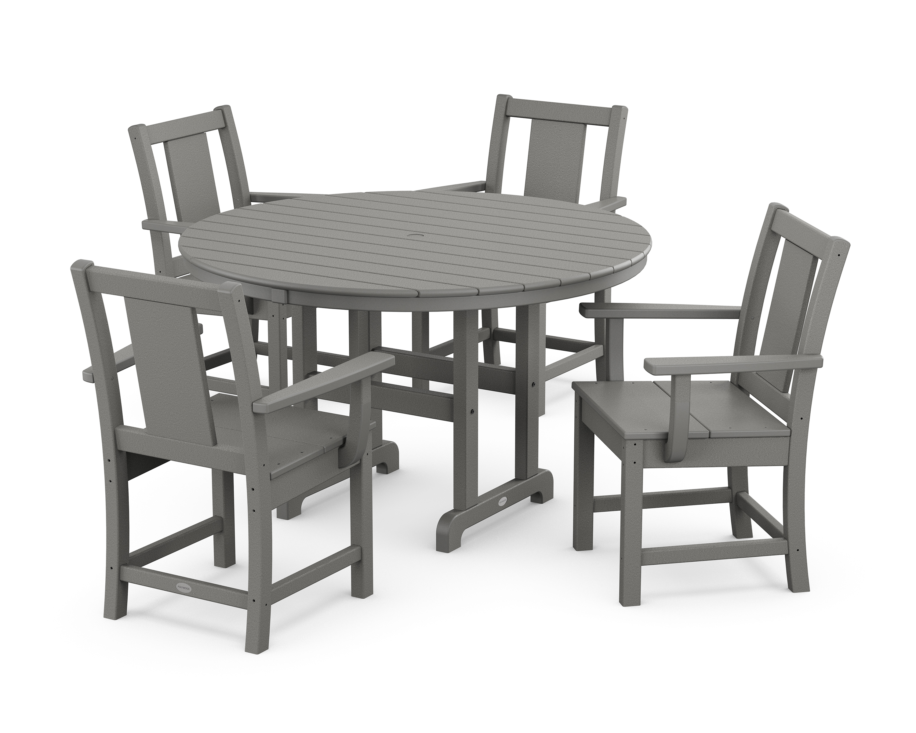 POLYWOOD Prairie 5-Piece Round Farmhouse Dining Set