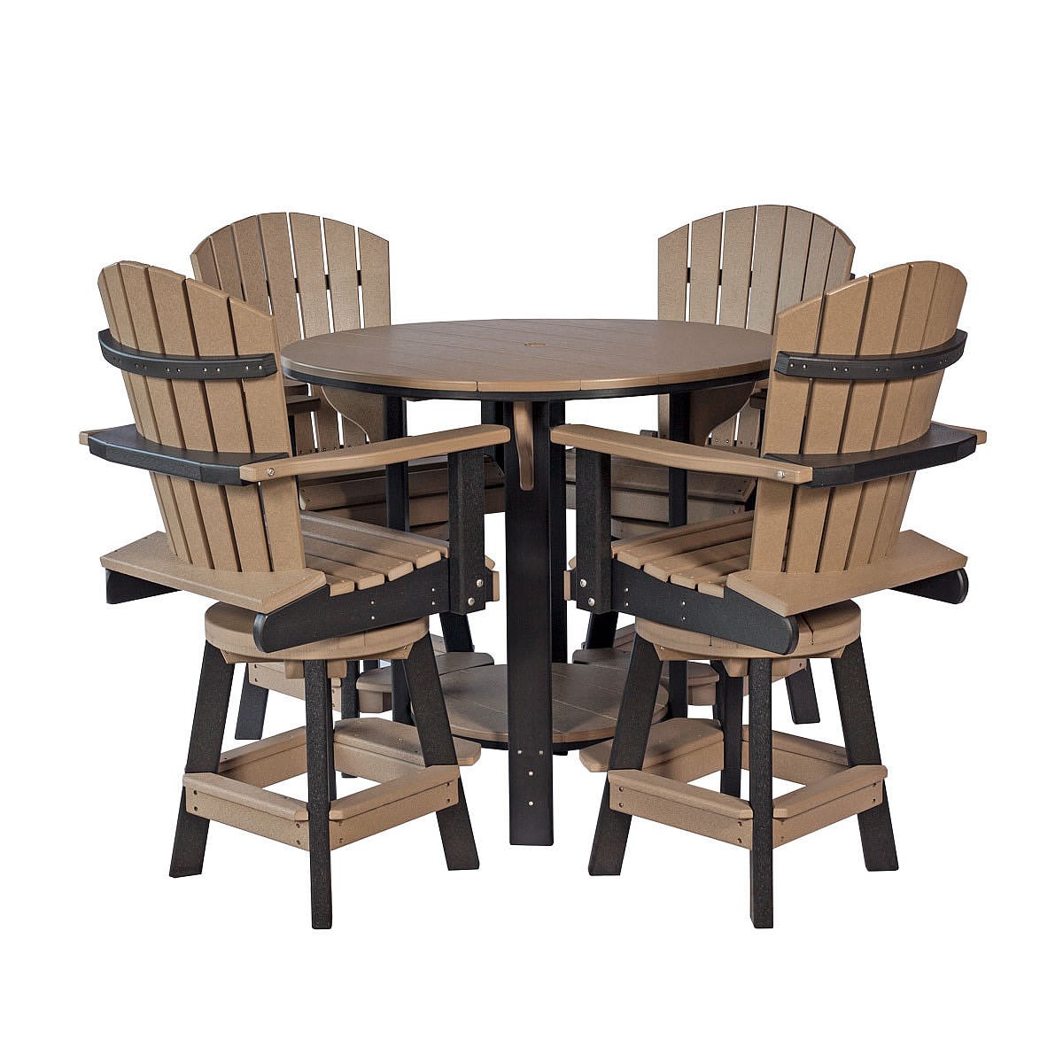 Amish Poly Fanback Balcony Swivel Bar Set