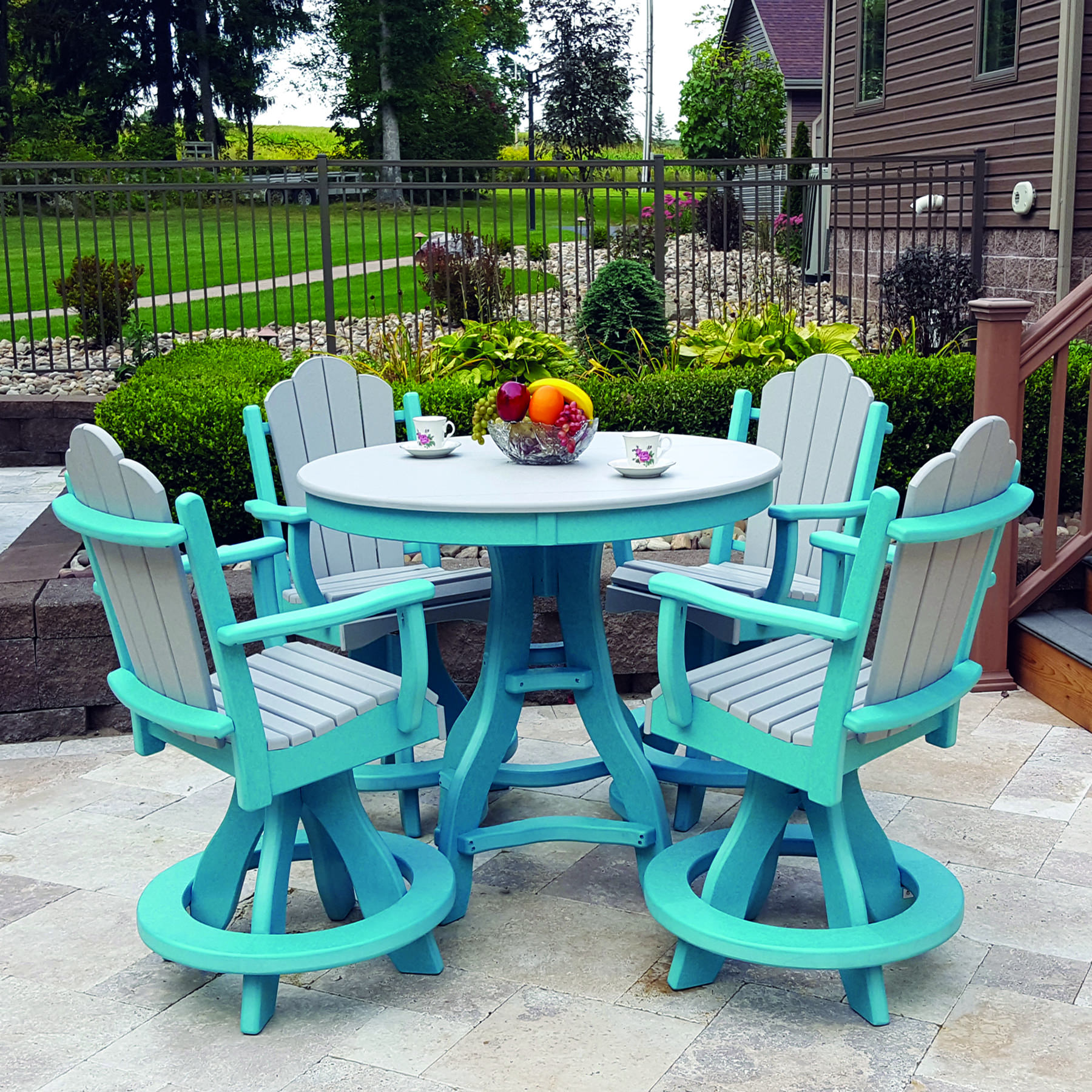 Amish Poly Daisy Swivel Counter Set