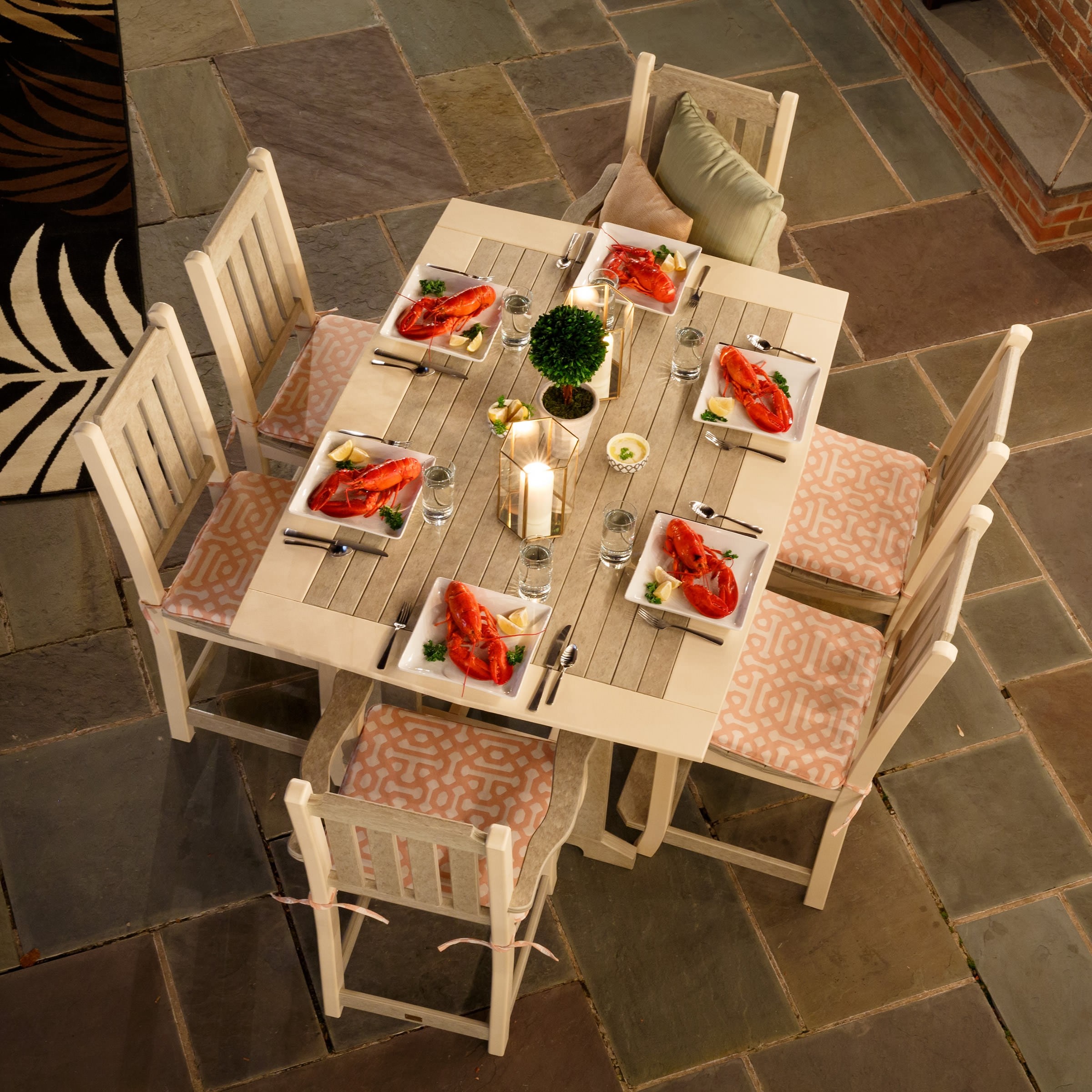 Finch Amish Poly 7 pc Keystone Counter Dining Set