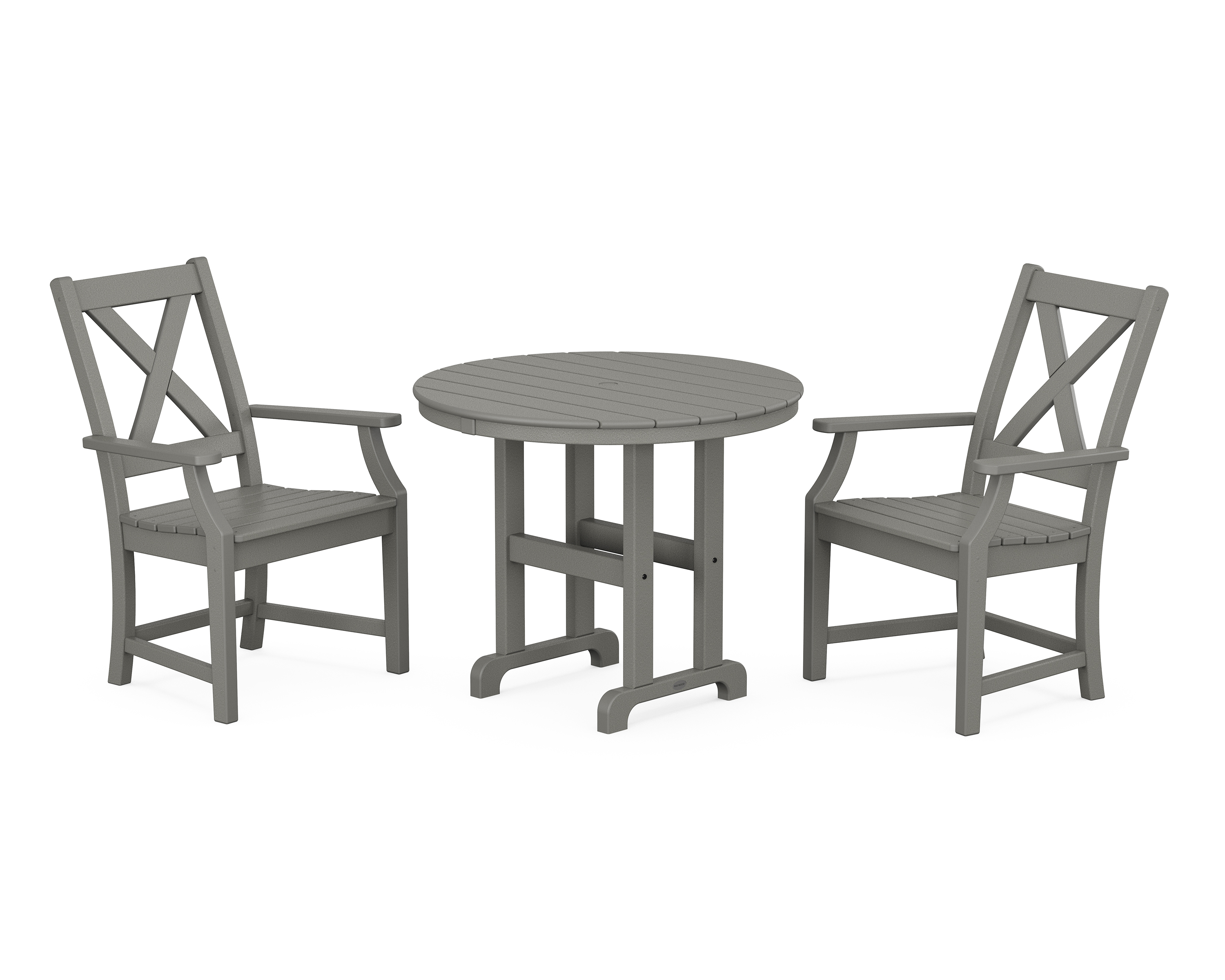 POLYWOOD Braxton 3-Piece Round Dining Set