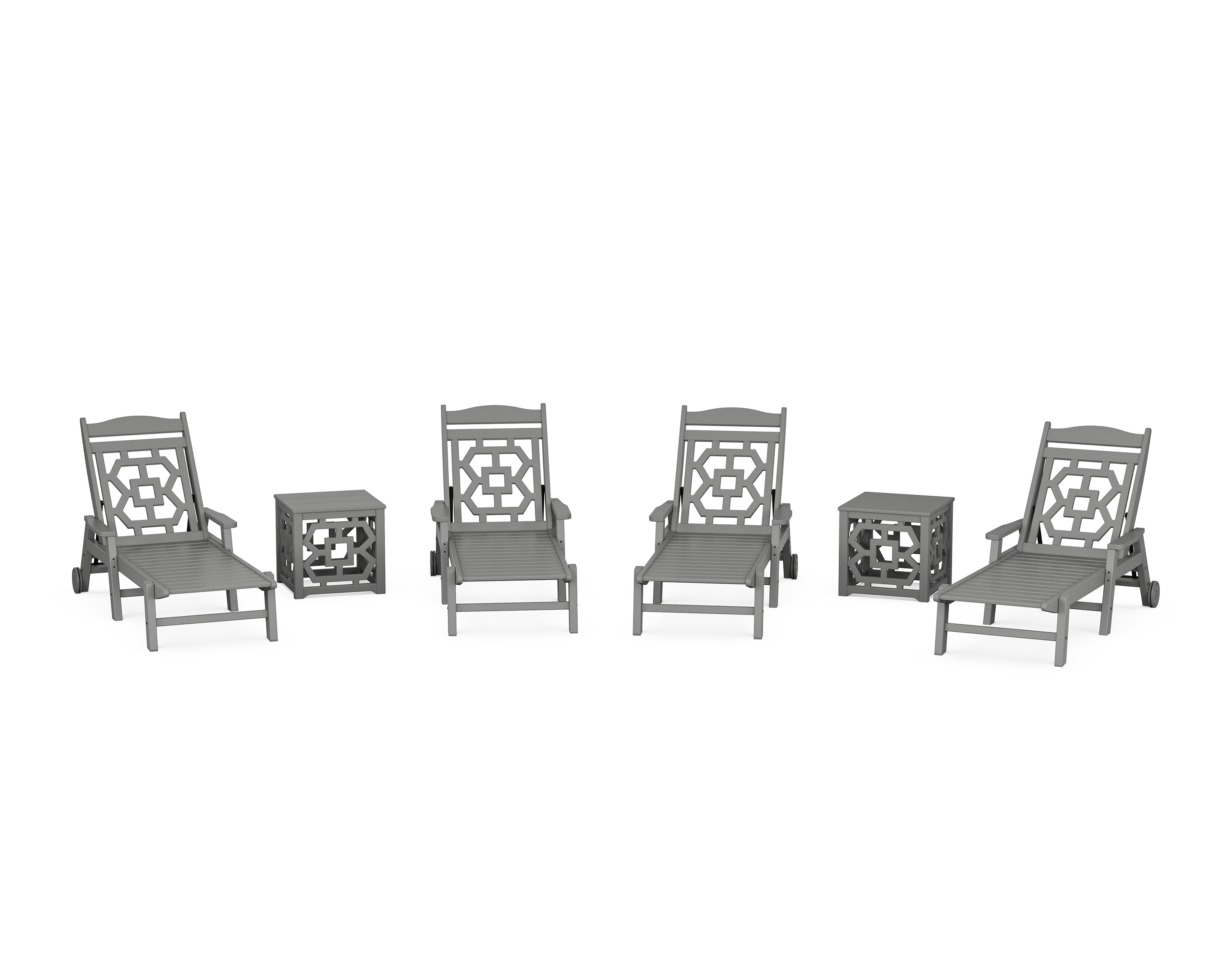 POLYWOOD Chinoiserie 6-Piece Chaise Set
