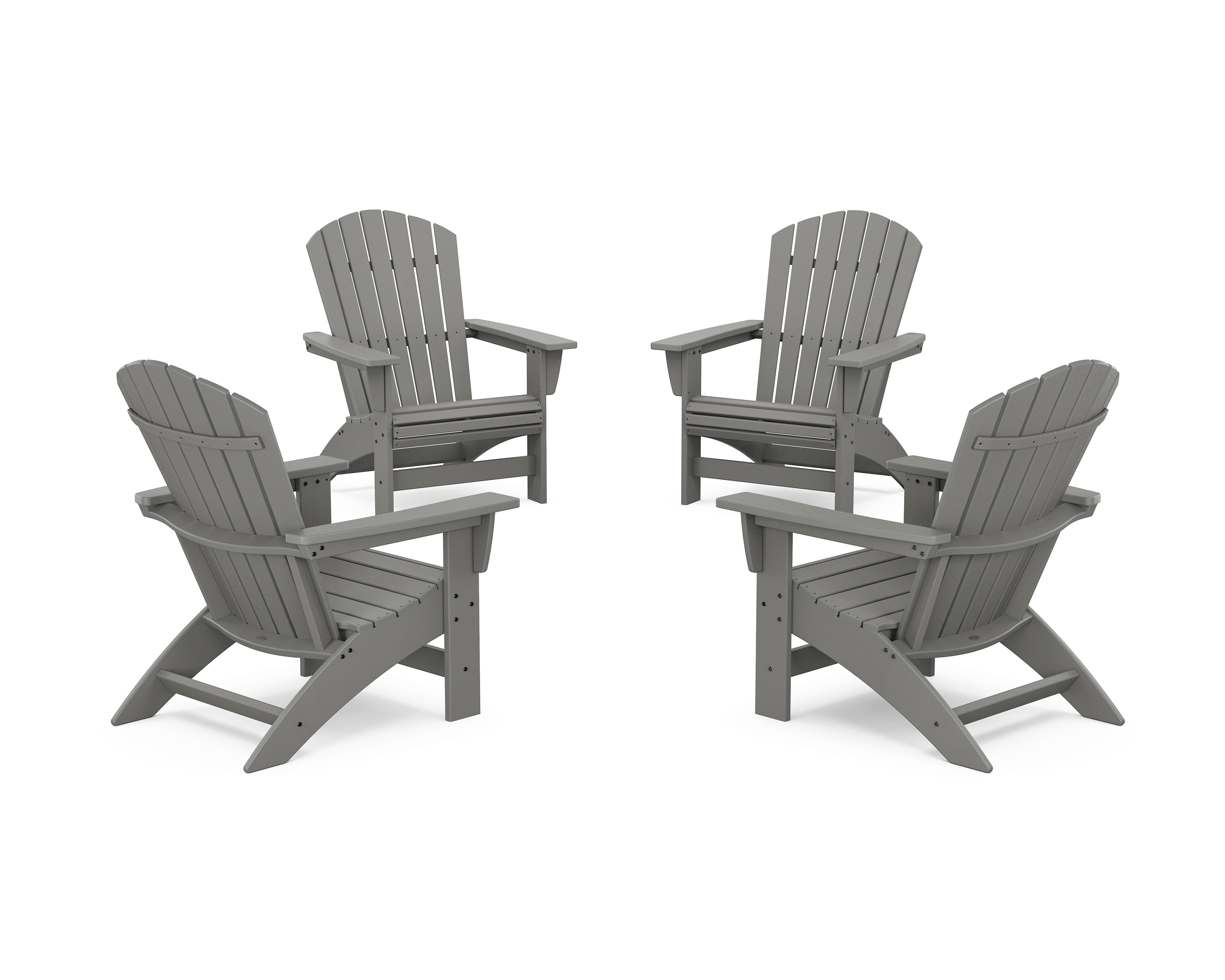POLYWOOD 4-Piece Nautical Grand Adirondack Chair Conversation Set