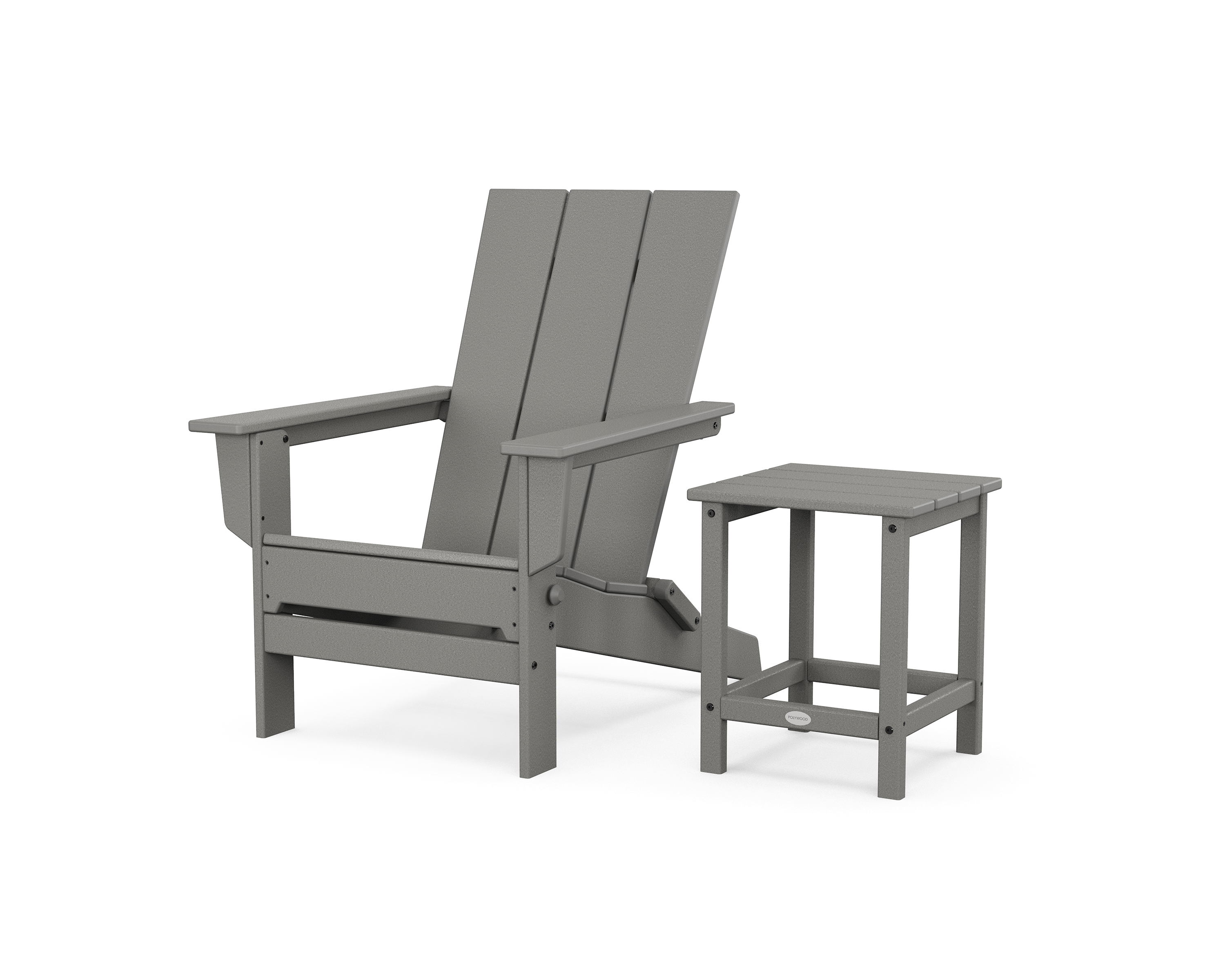 POLYWOOD Modern Studio Folding Adirondack Chair with Side Table