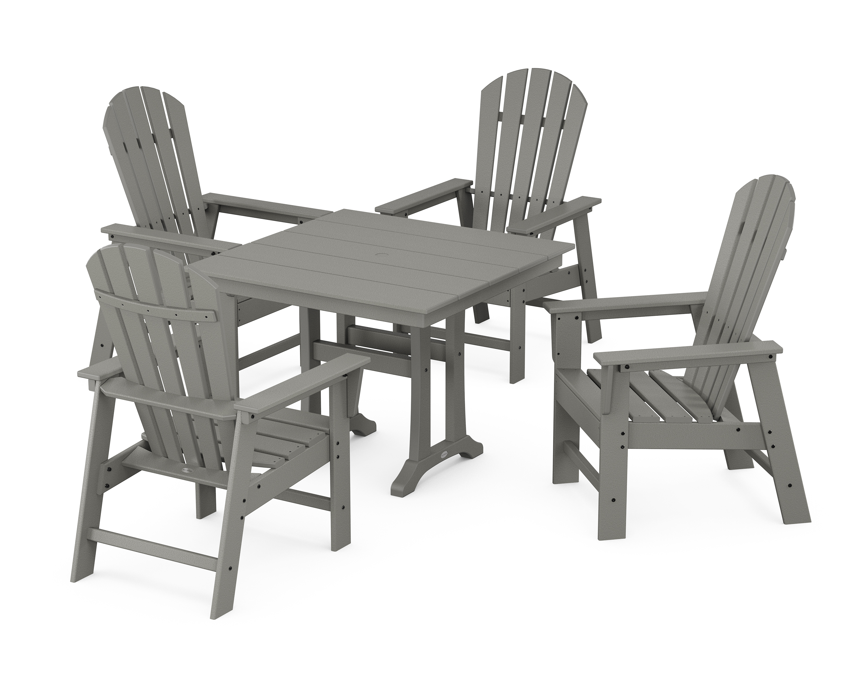 POLYWOOD South Beach 5-Piece Farmhouse Dining Set With Trestle Legs