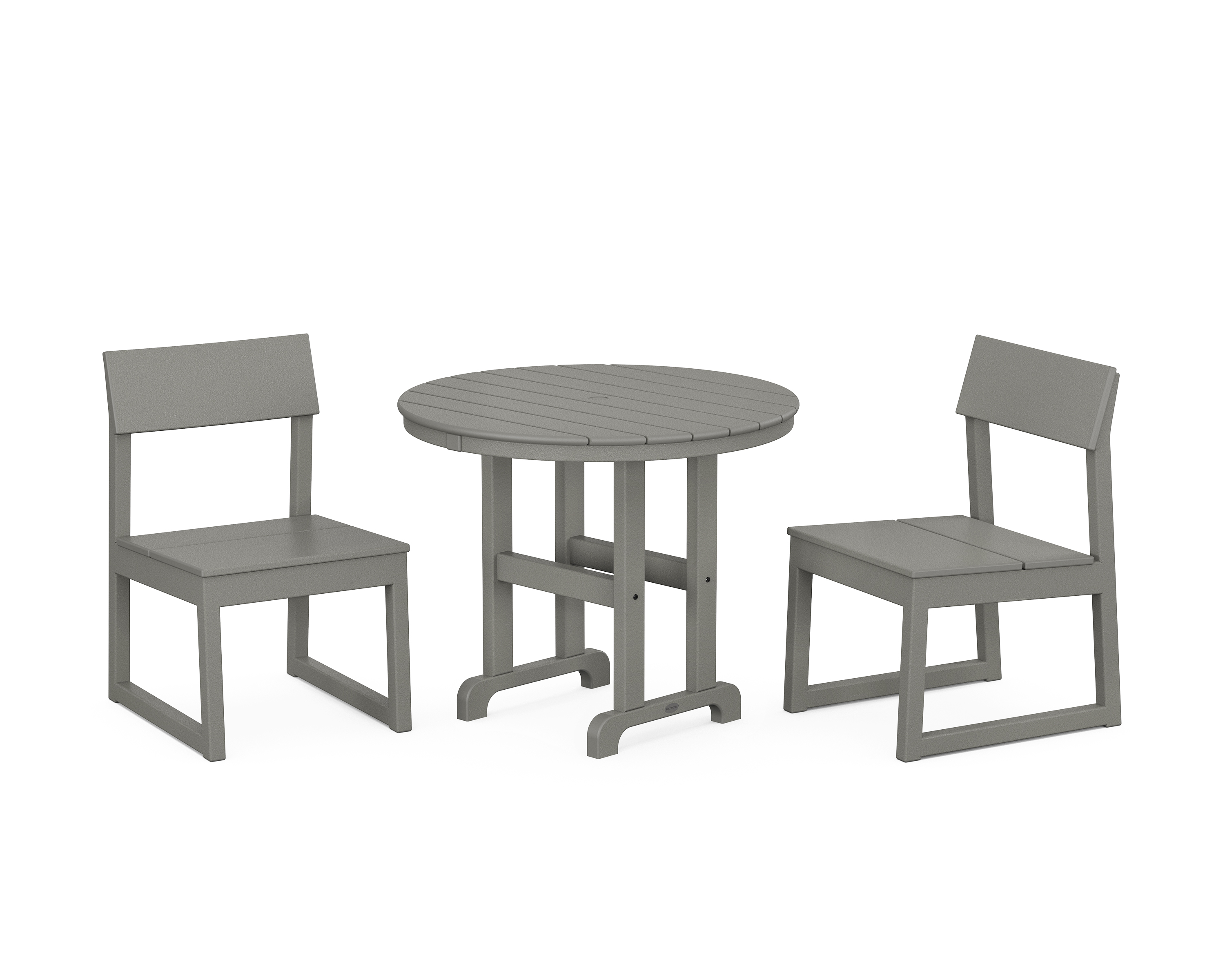 POLYWOOD EDGE Side Chair 3-Piece Round Dining Set