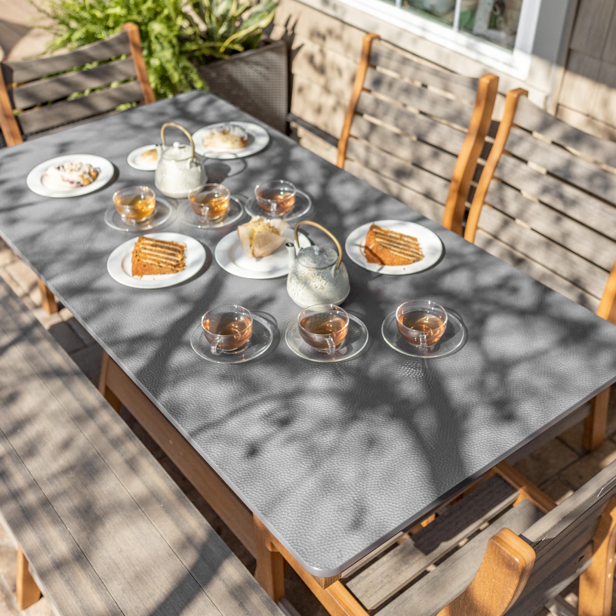 Berlin Gardens Harbor Hammered Finish 33 x 66 in Rectangle Bar Table