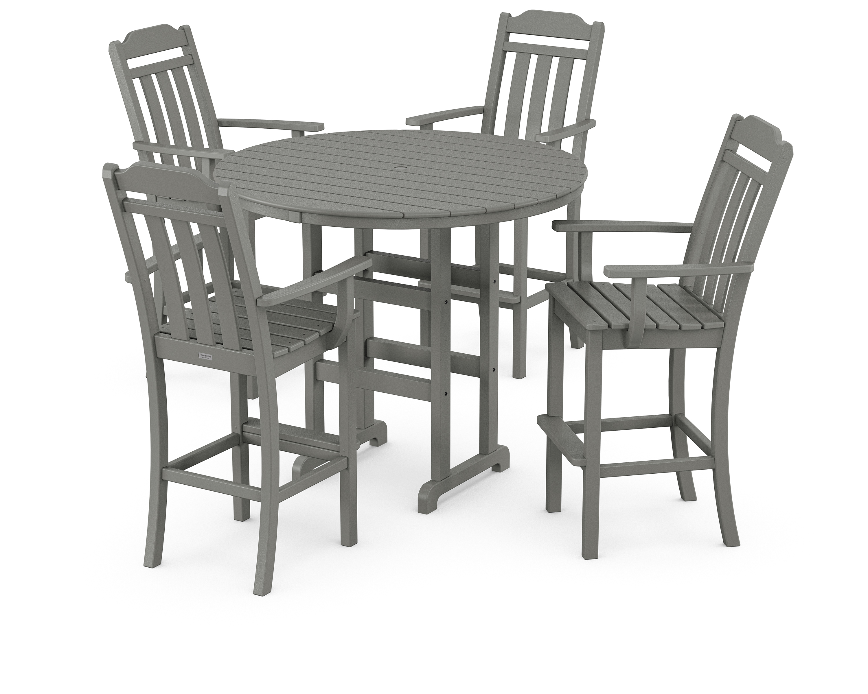 POLYWOOD Cottage 5-Piece Round Farmhouse Bar Set