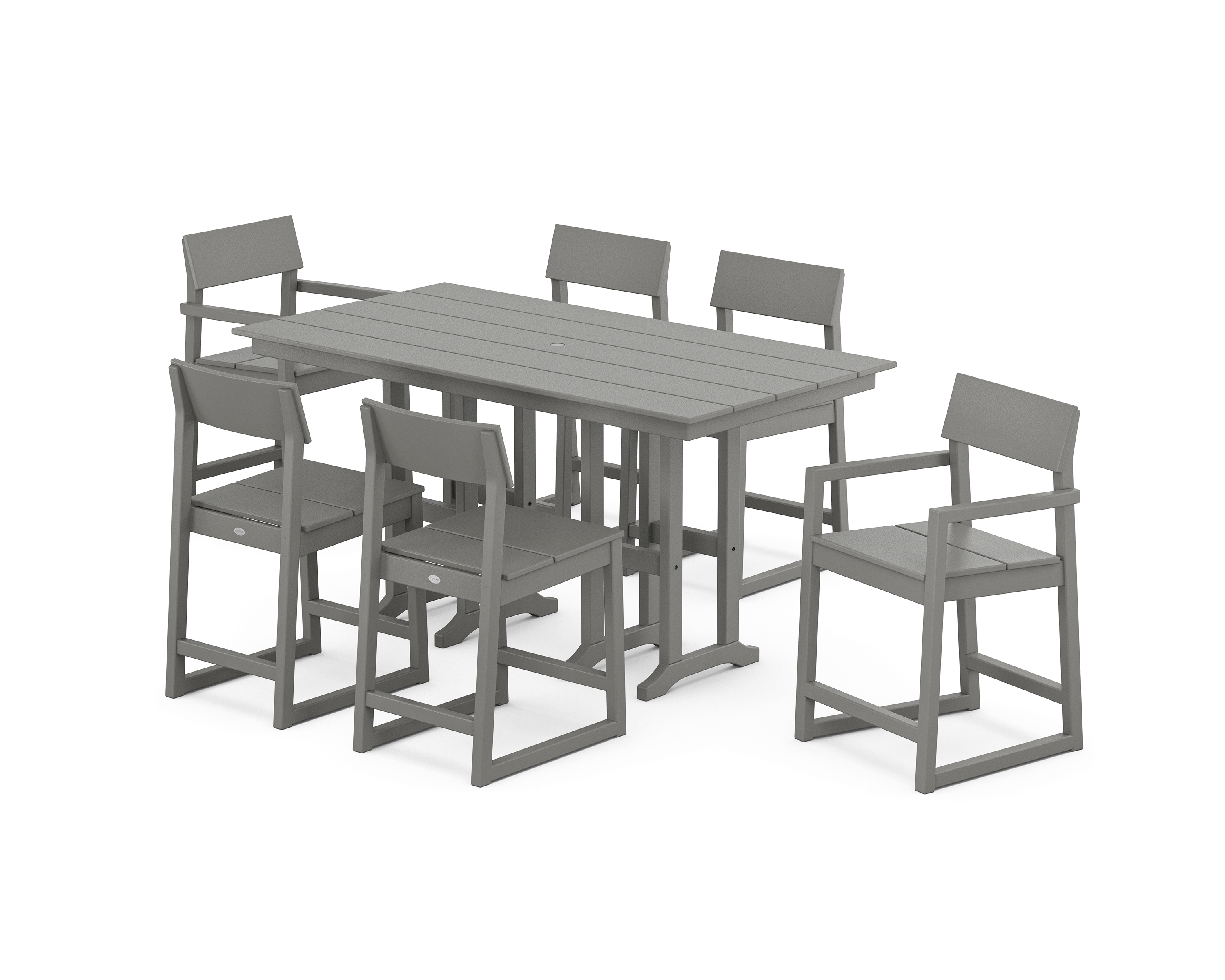 POLYWOOD EDGE 7-Piece Farmhouse Counter Set
