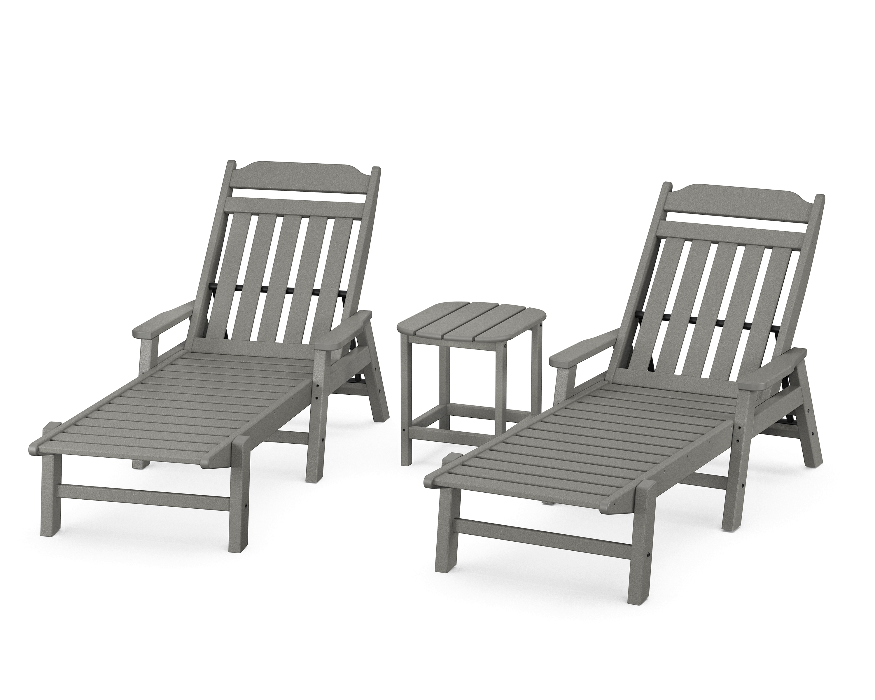 POLYWOOD Cottage 3-Piece Chaise Set with Arms