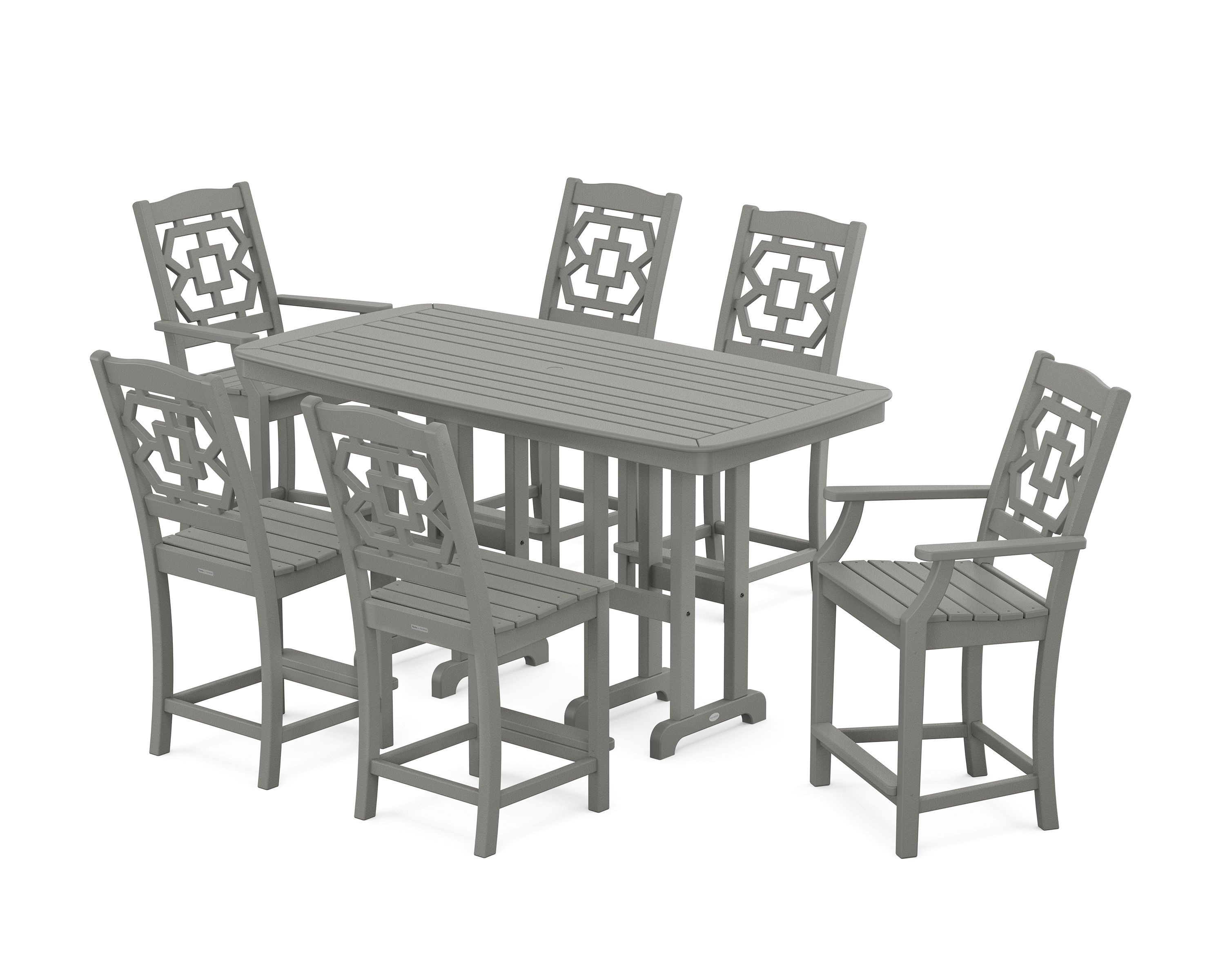 POLYWOOD Chinoiserie 7-Piece Counter Set