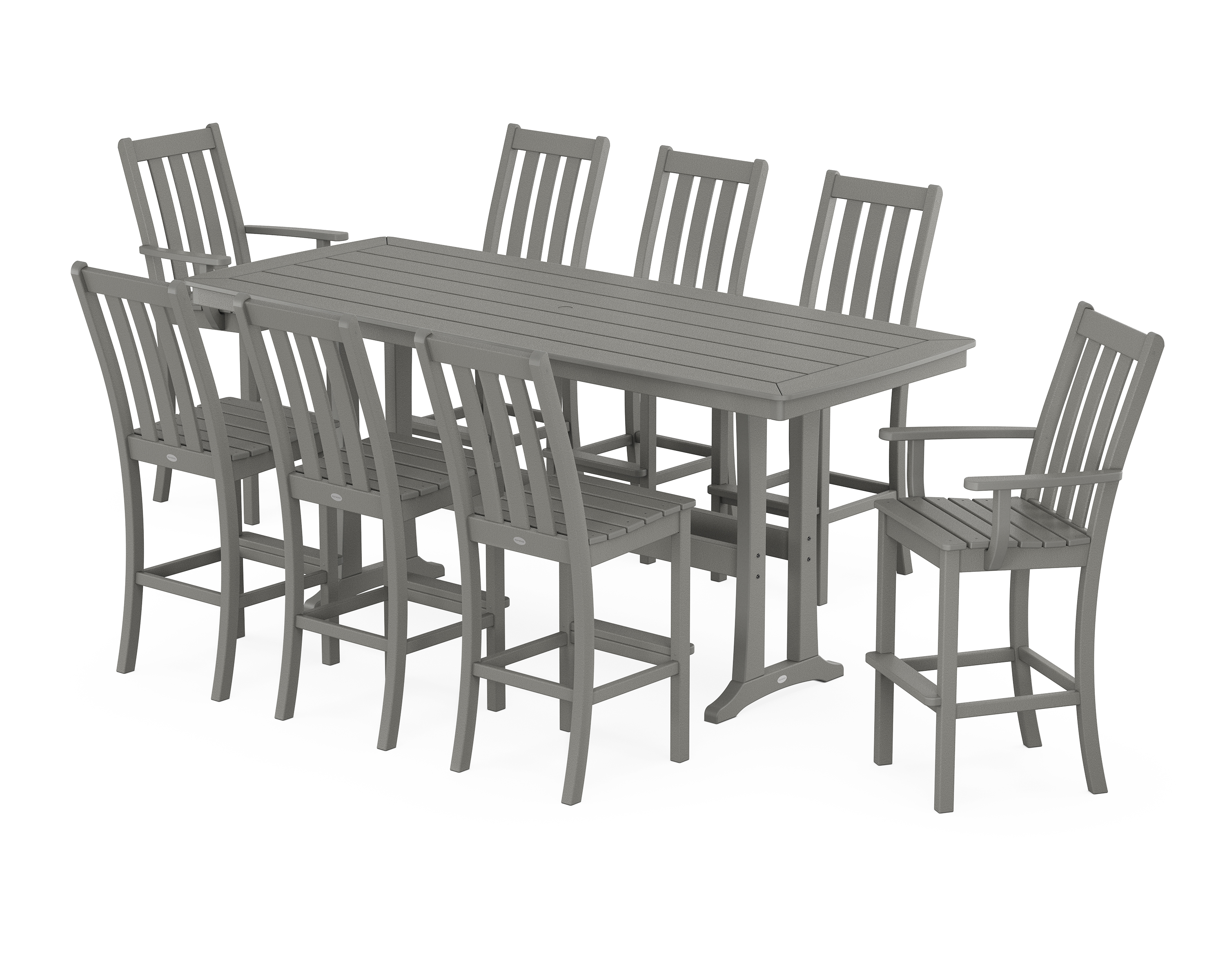 POLYWOOD Vineyard 9-Piece Bar Set with Trestle Legs