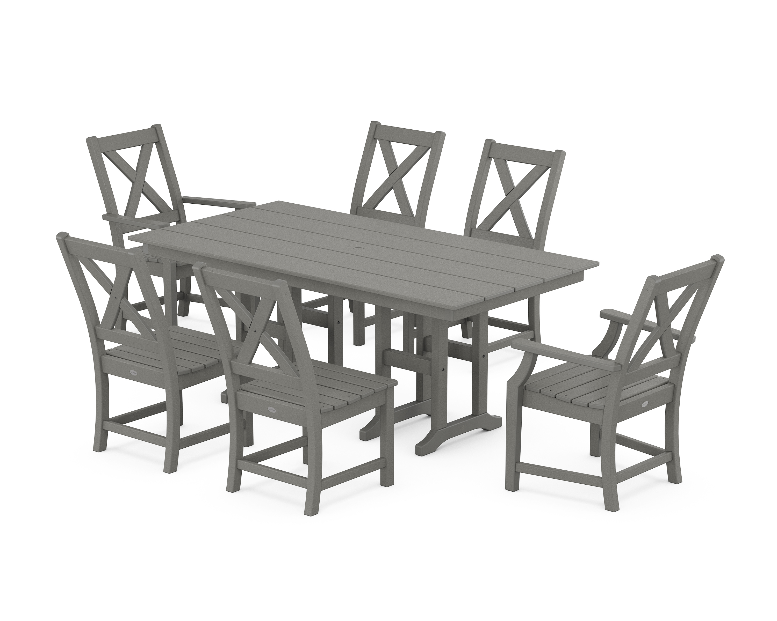 POLYWOOD Braxton 7-Piece Farmhouse Dining Set