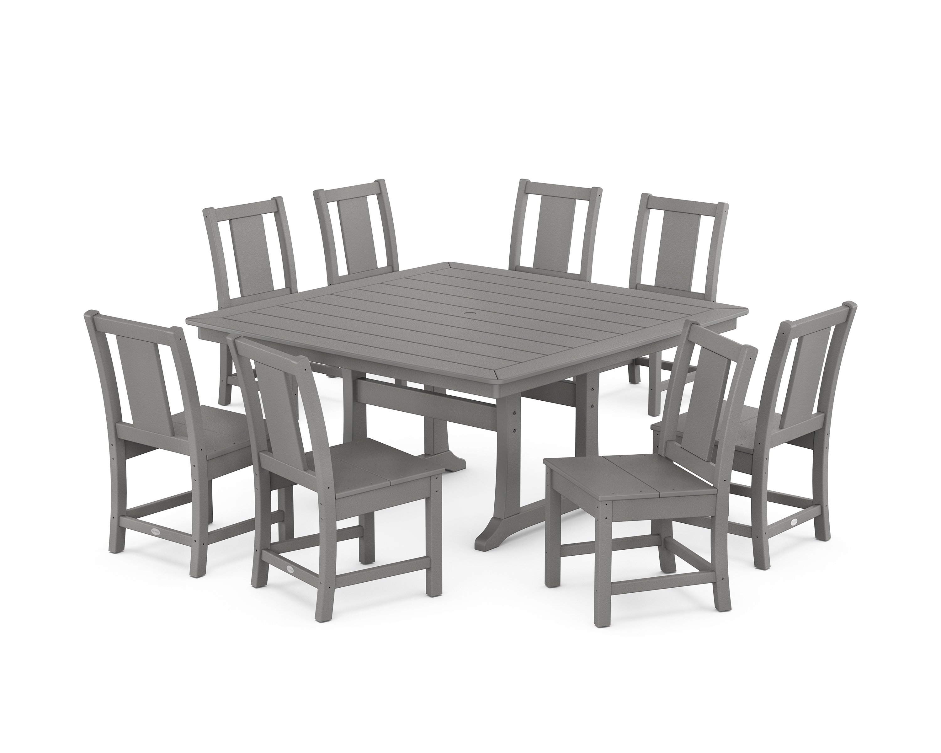 POLYWOOD Prairie Side Chair 9-Piece Square Dining Set with Trestle Legs