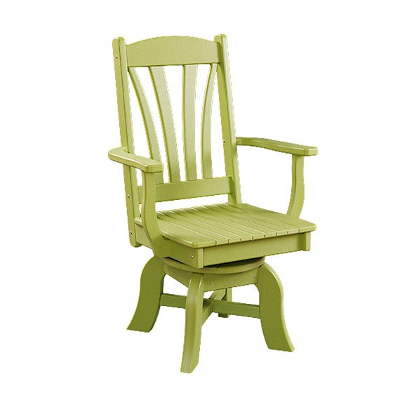 Sunburst Poly Swivel Dining Arm Chair
