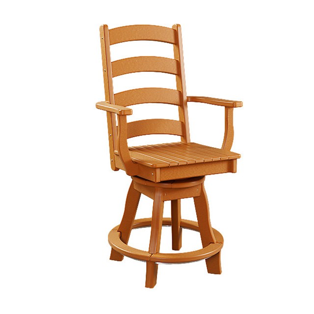 Ladderback Poly Swivel Balcony Arm Chair