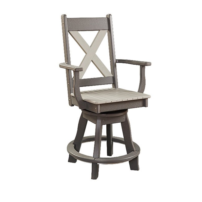 X-Back Poly Swivel Balcony Arm Chair