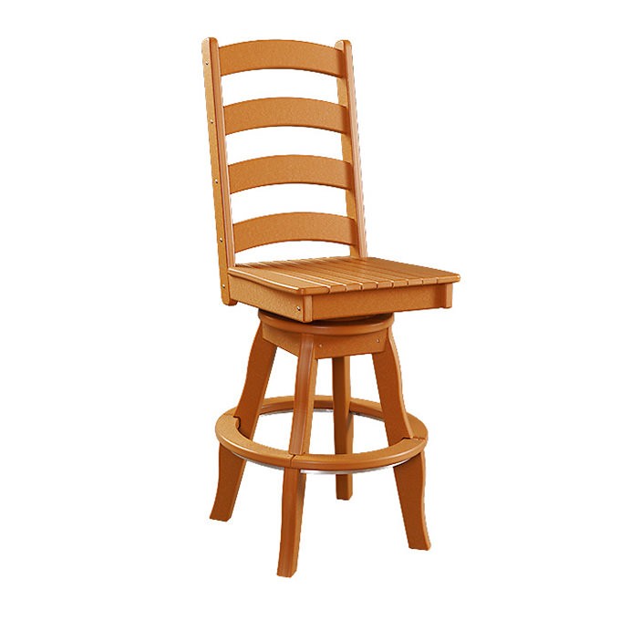Ladderback Poly Swivel Patio Side Chair