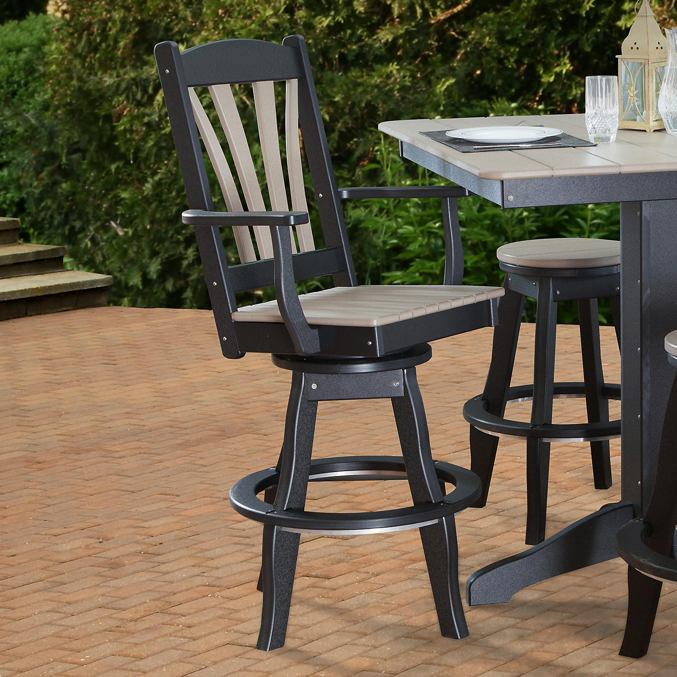 Sunburst Poly Swivel Patio Arm Chair