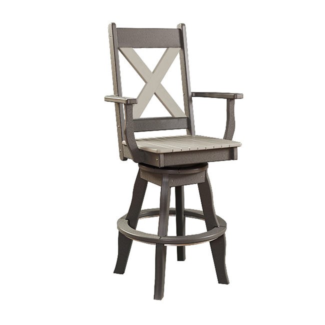 X-Back Poly Swivel Patio Arm Chair